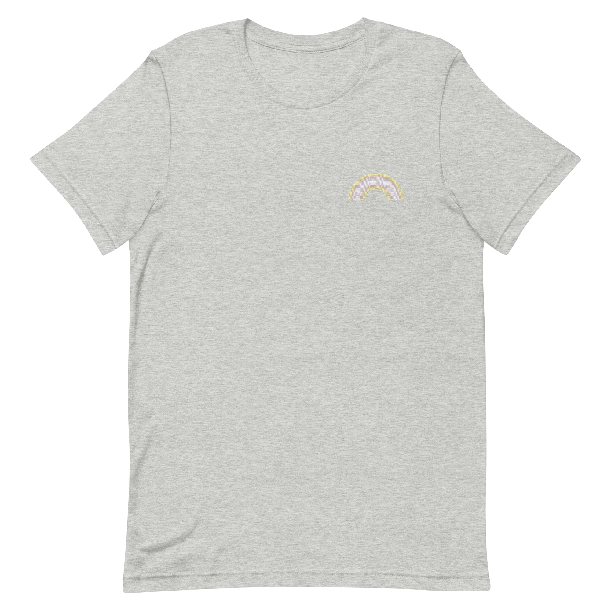 Embroidered Pangender Rainbow T-Shirt: Pride Flag LGBTQ+ Design