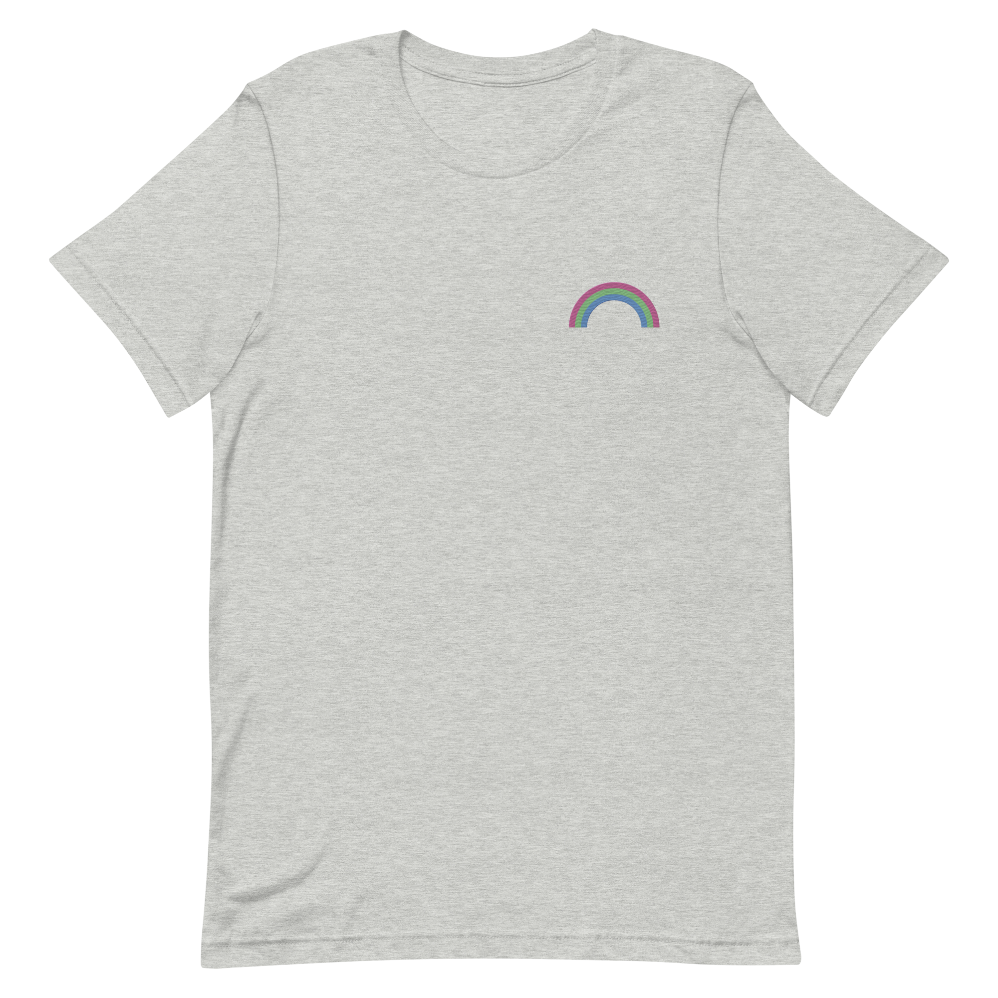 Embroidered Polysexual Rainbow T-Shirt: Pride Flag LGBTQ+ Design