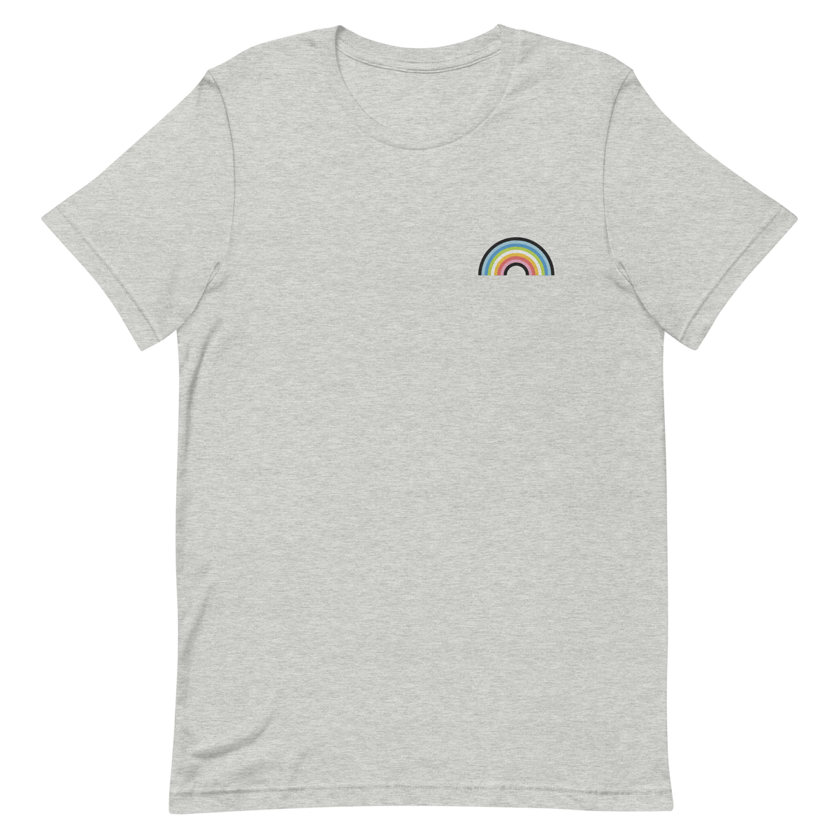 Embroidered Queer Rainbow T-Shirt: Pride Flag LGBTQ+ Design