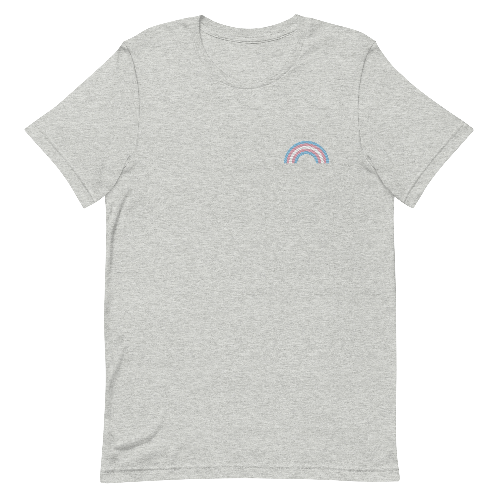 Embroidered Transgender Rainbow T-Shirt: Pride Flag LGBTQ+ Design