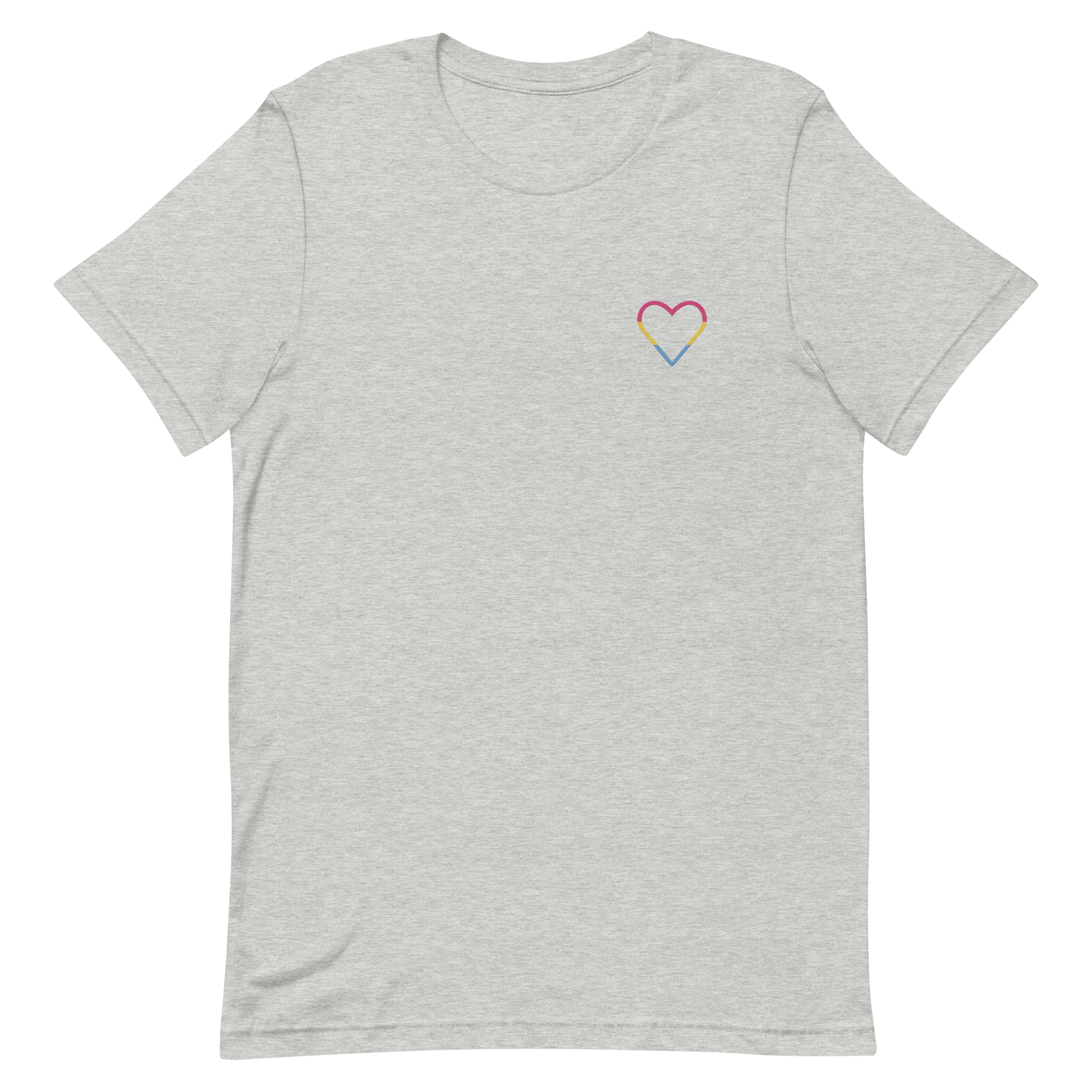 Pansexual Heart T-Shirt: Embroidered Pride Tee
