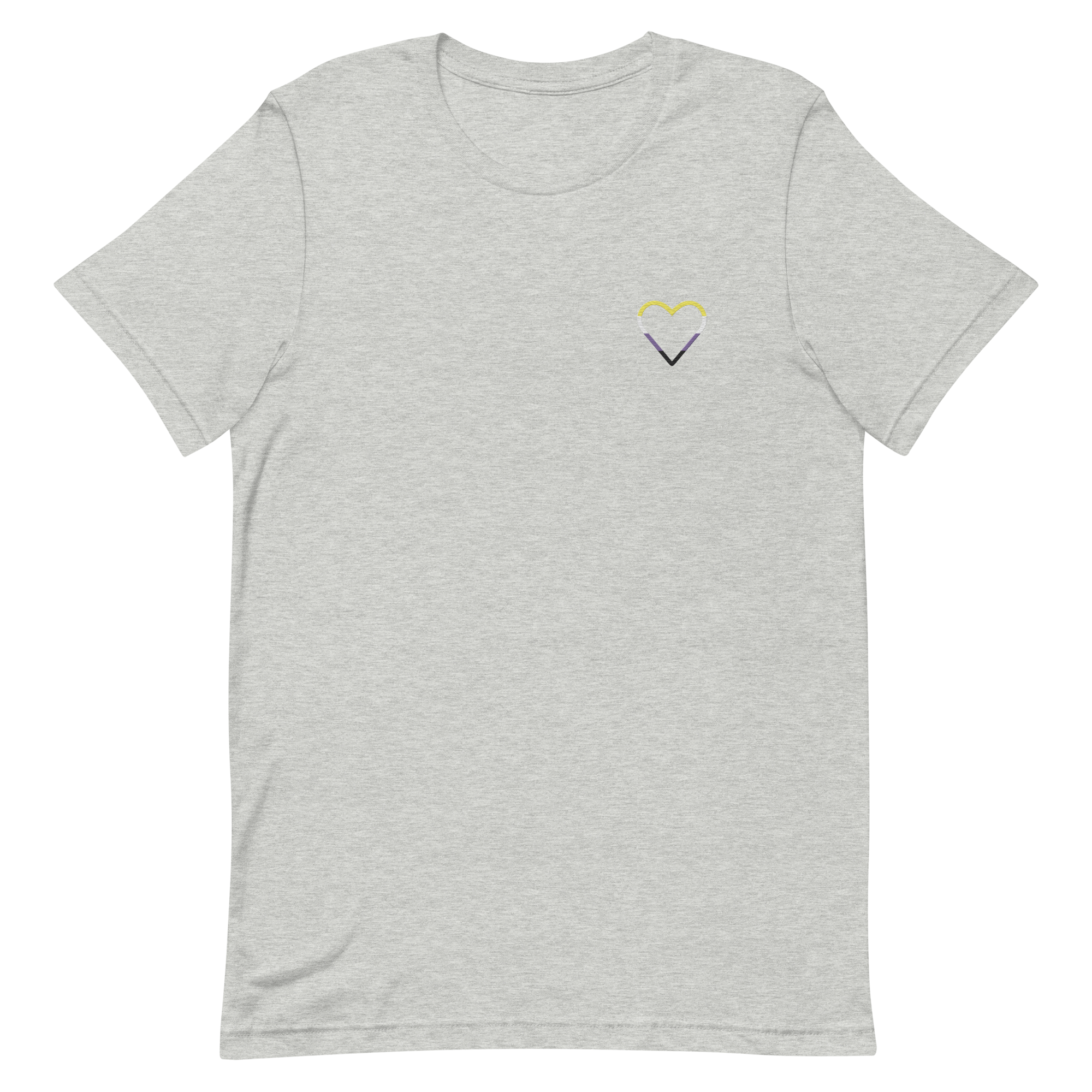 Nonbinary Heart T-Shirt: Embroidered Pride Tee