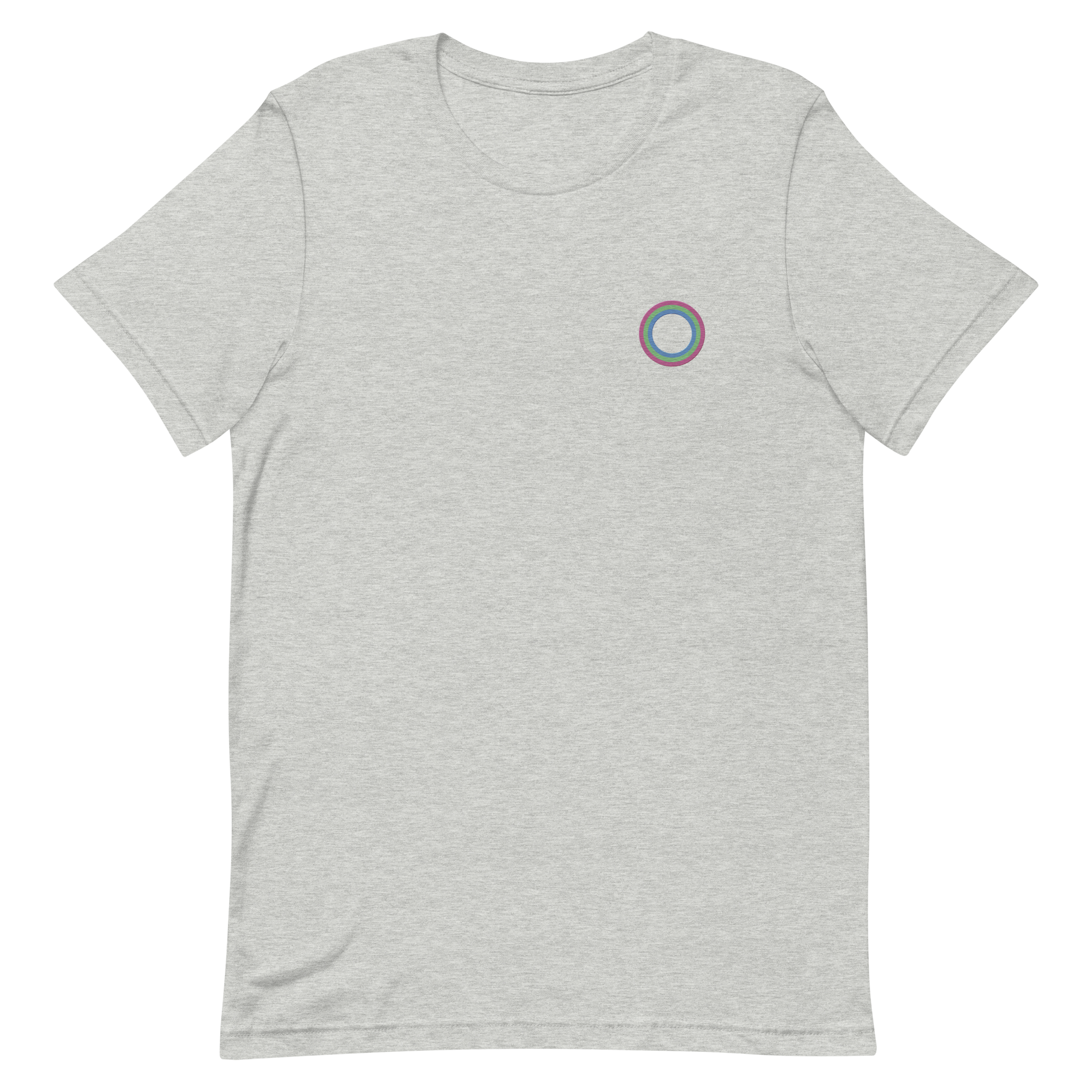 Embroidered Tee: Polysexual Pride Ring Emblem Design