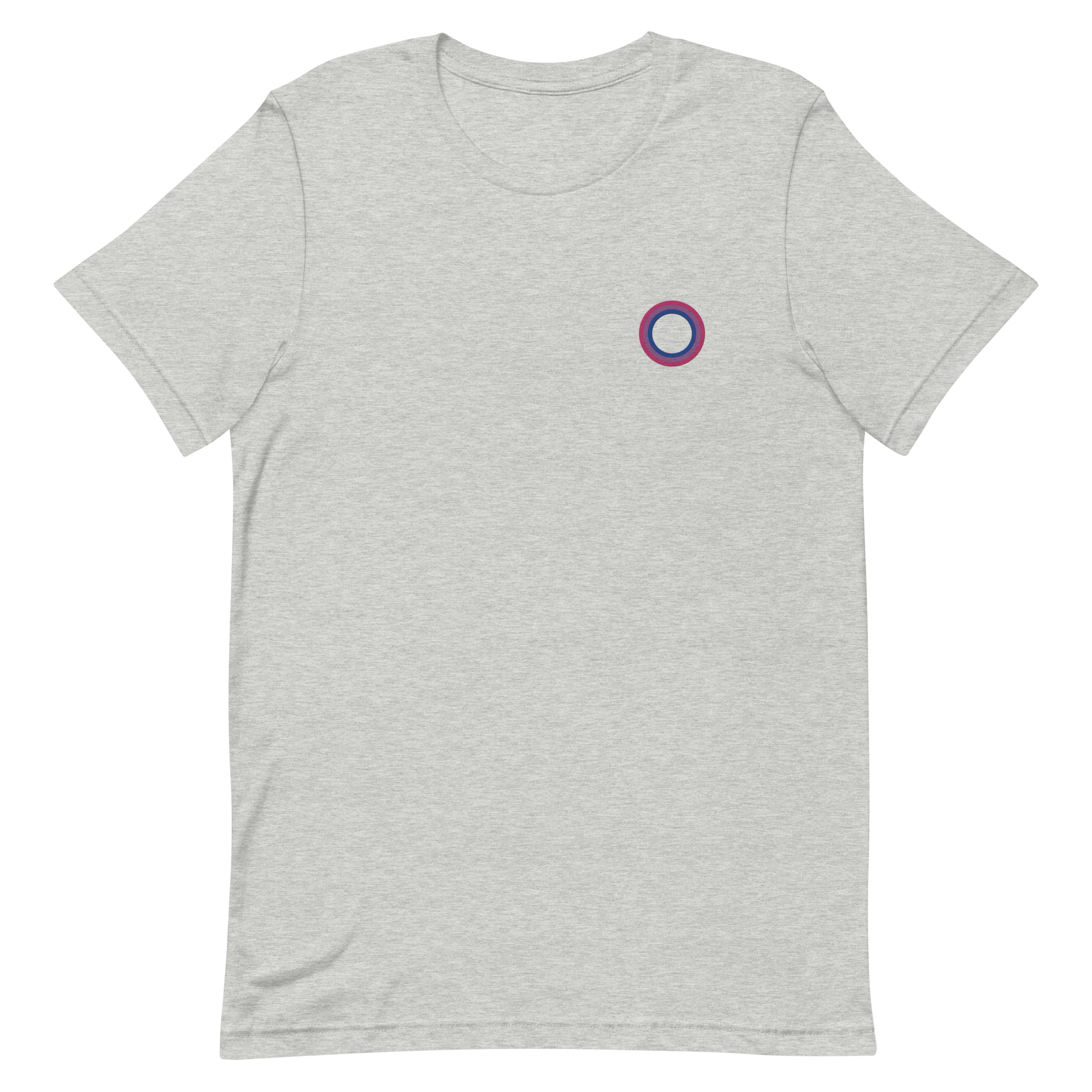 Embroidered Tee: Bisexual Pride Ring Emblem Design