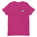 Gay Pride Flag Embroidered Heart T-Shirt: Celebratory LGBTQ+ Pride Design