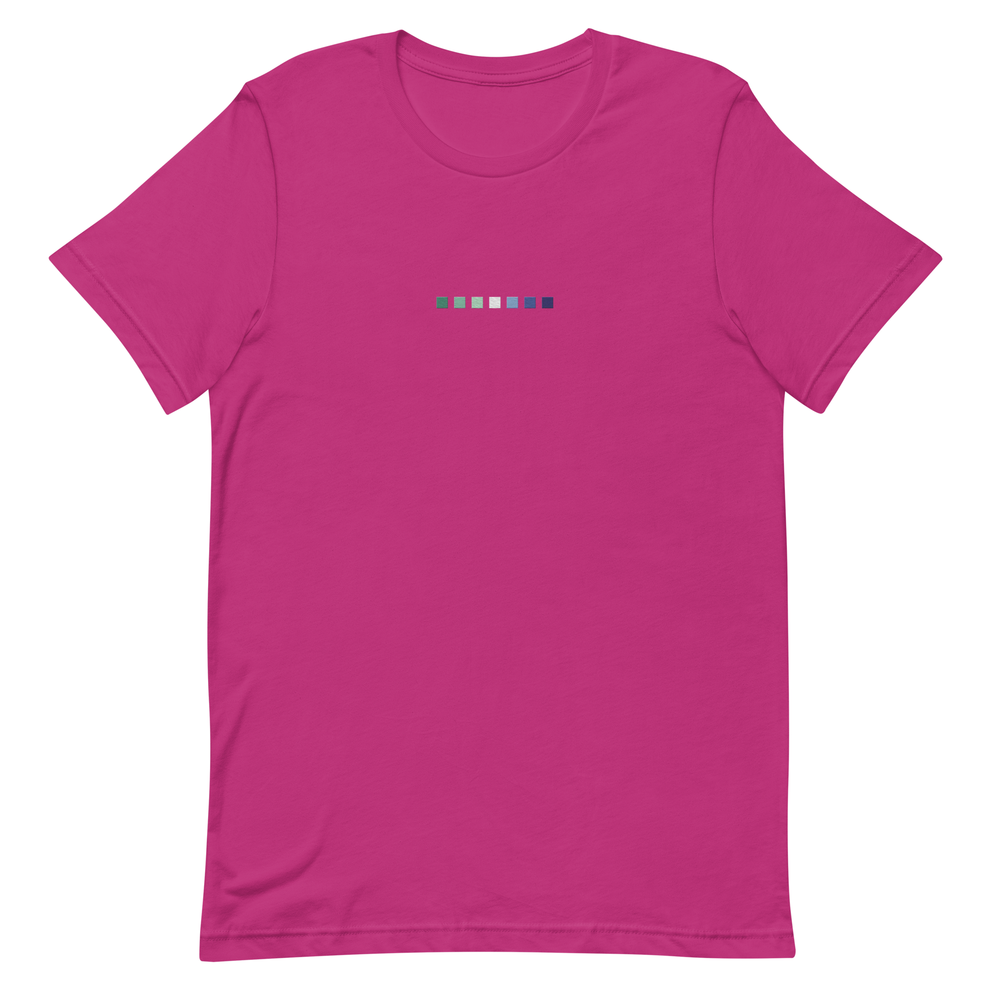 Embroidered Gay Pride T-Shirt: Pride Flag Horizontal Square Design