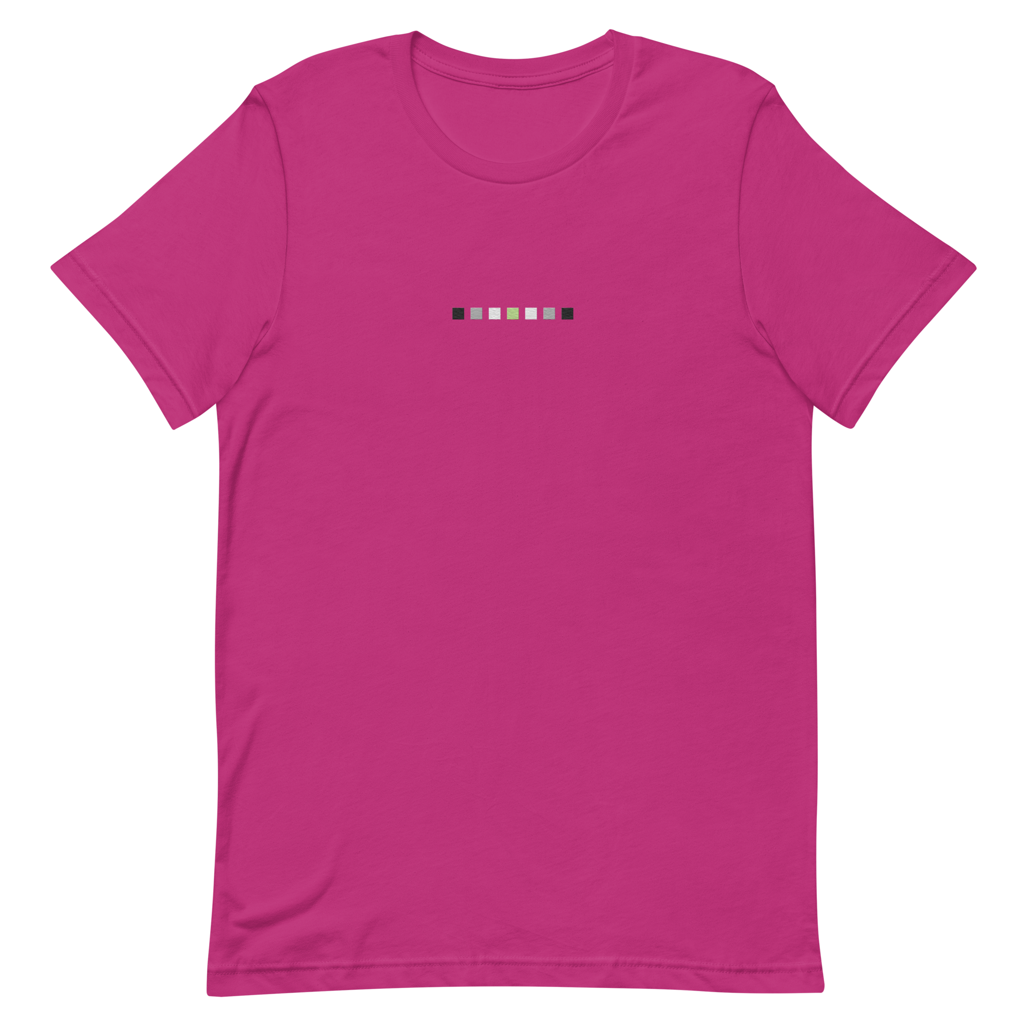 Embroidered Agender T-Shirt: Pride Flag Horizontal Square Design