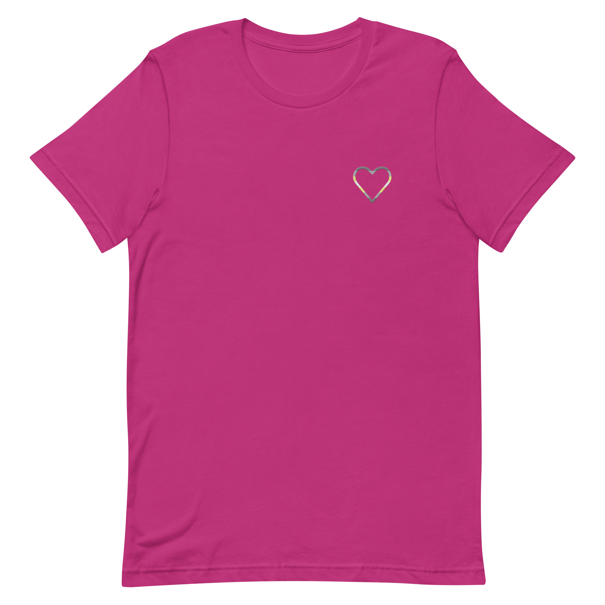 Demigender Heart T-Shirt: Embroidered Pride Tee