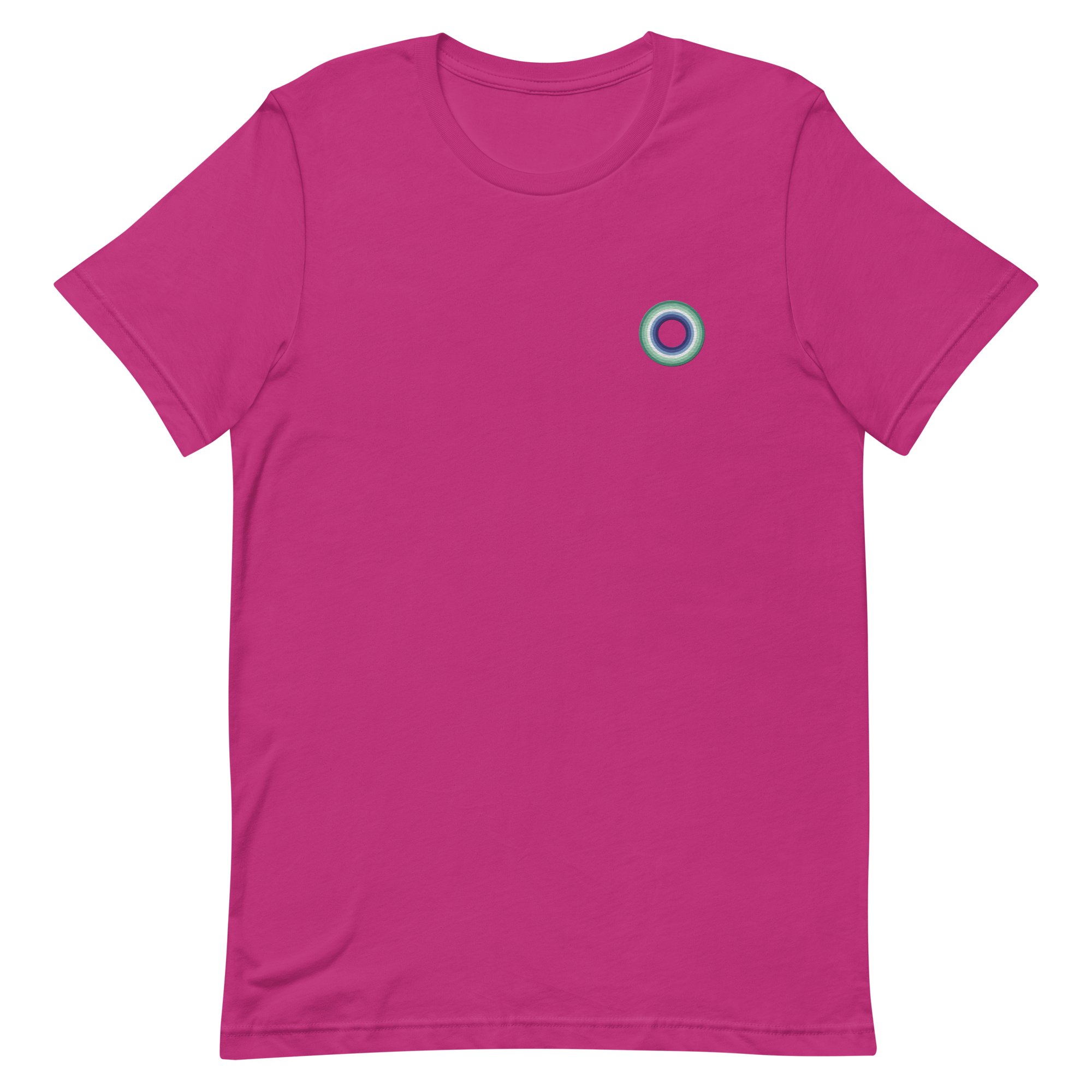 Embroidered Tee: Gay Pride Ring Emblem Design