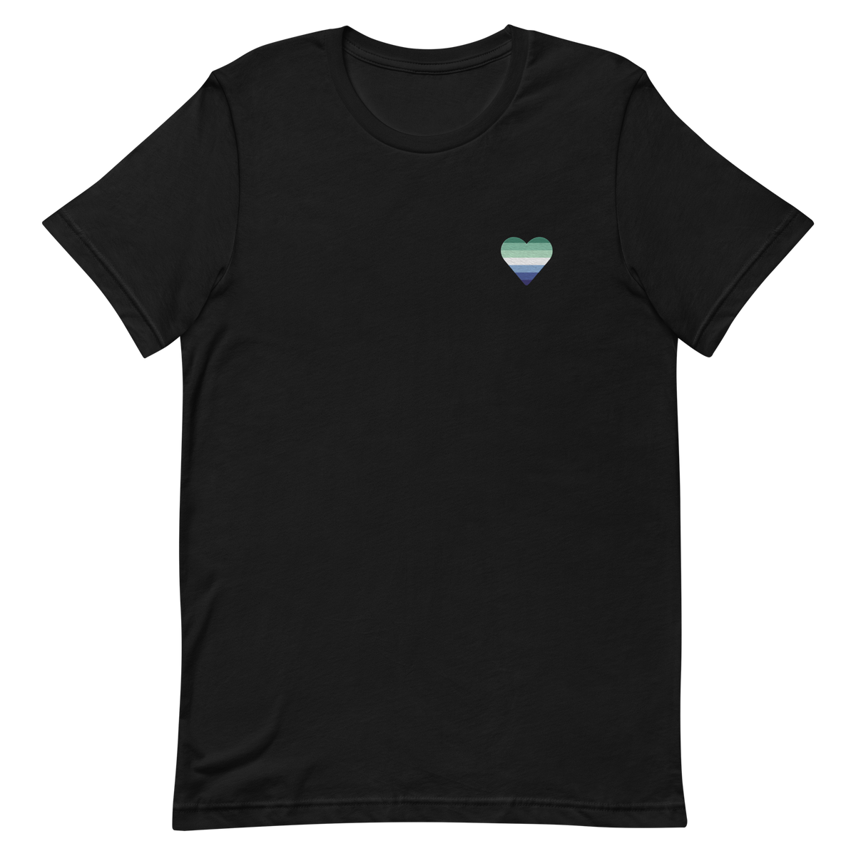 Gay Pride Flag Embroidered Heart T-Shirt: Celebratory LGBTQ+ Pride Design