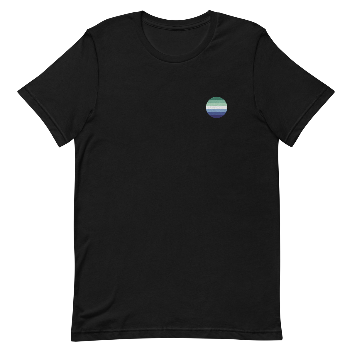 Gay Pride Flag Embroidered Circle Tee: Celebratory LGBTQ+ Pride Design