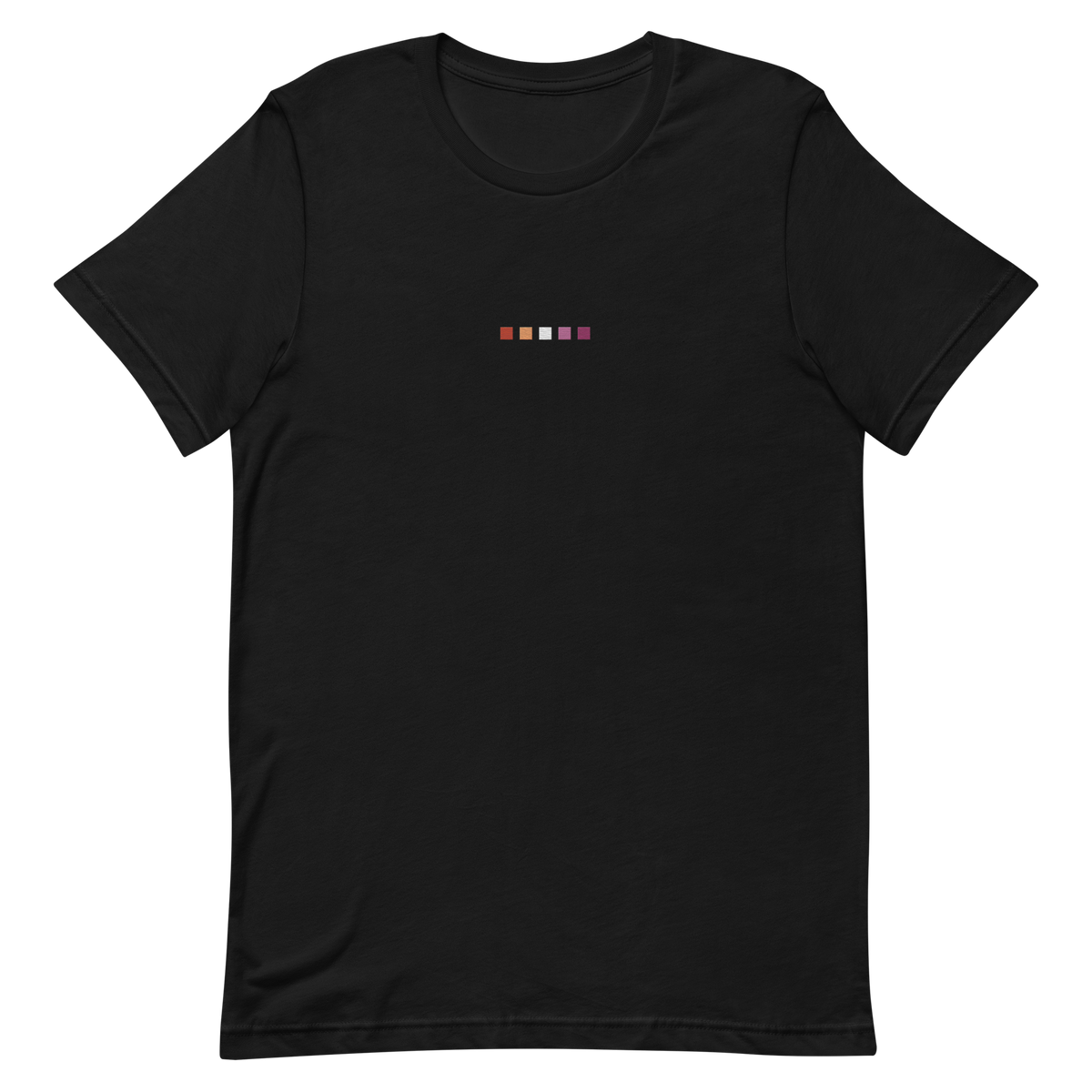 Embroidered Lesbian T-Shirt: Pride Flag Horizontal Square Design