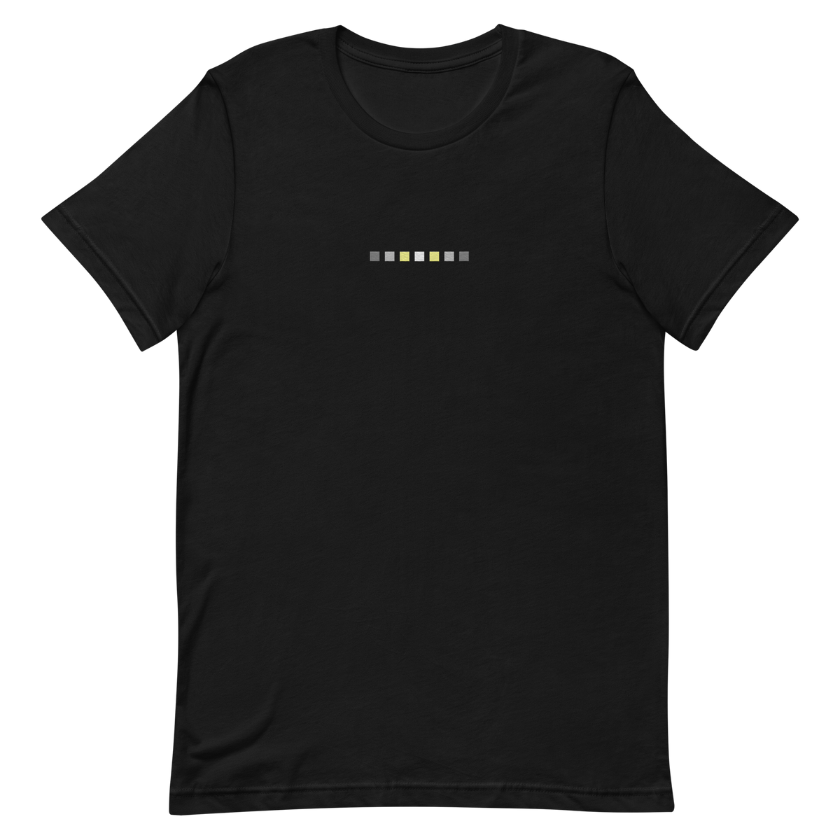 Embroidered Demigender T-Shirt: Pride Flag Horizontal Square Design