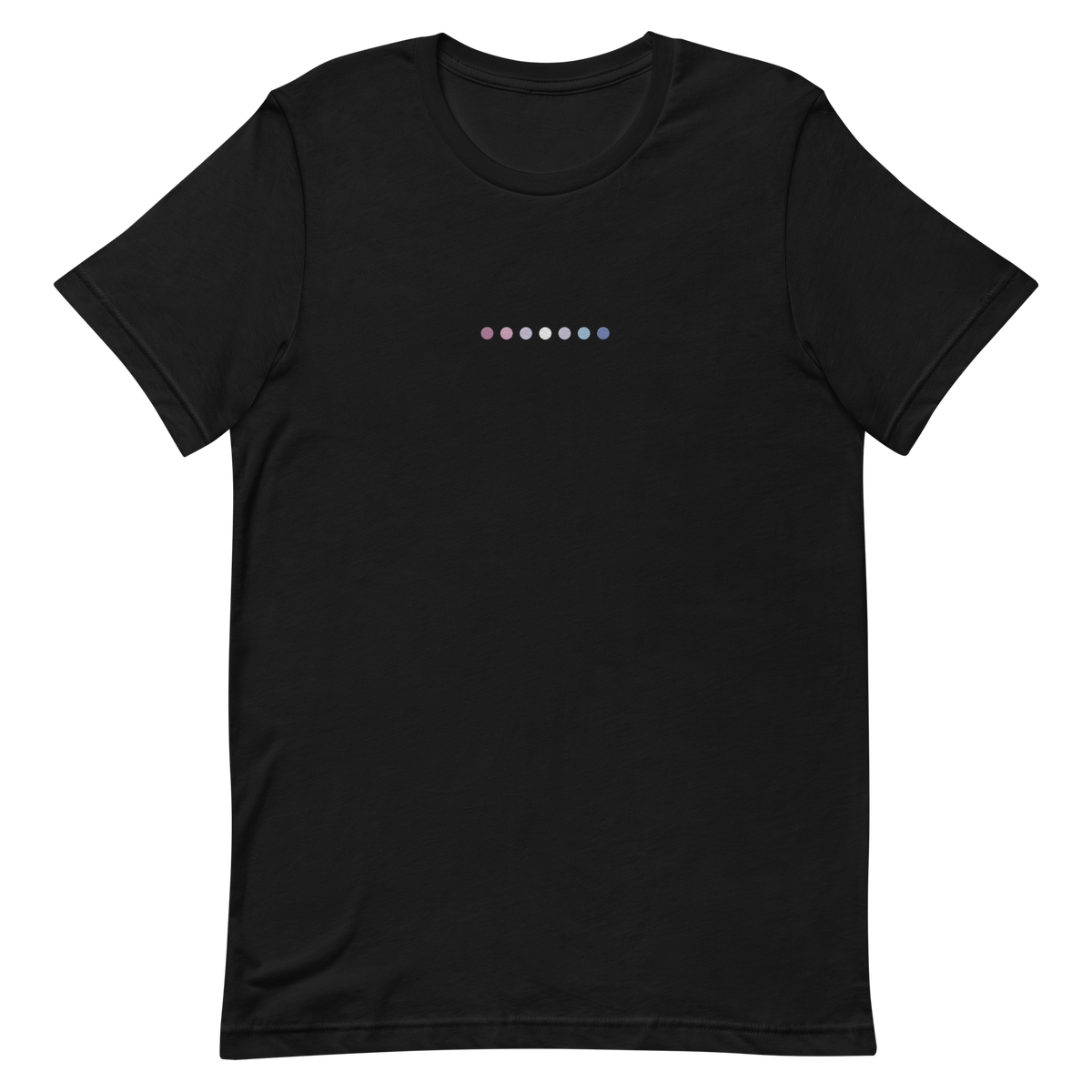 Embroidered Bigender T-Shirt: Pride Flag Horizontal Circle Design