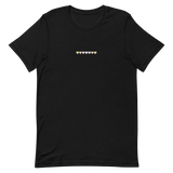 Embroidered Pangender T-Shirt: Pride Flag Horizontal Heart Design