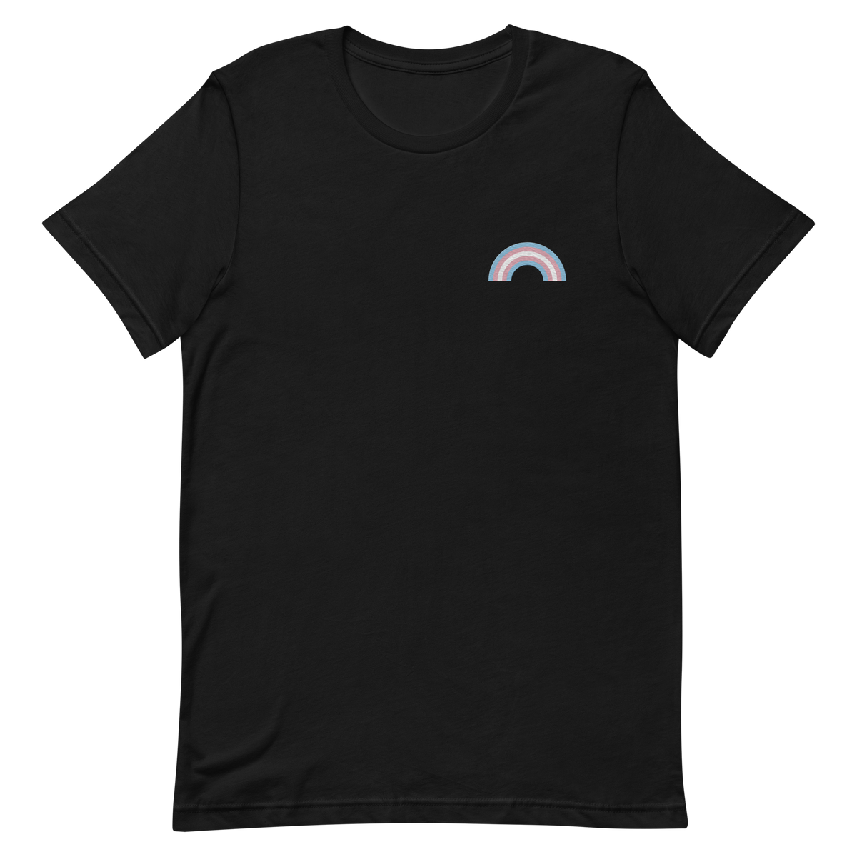 Embroidered Transgender Rainbow T-Shirt: Pride Flag LGBTQ+ Design