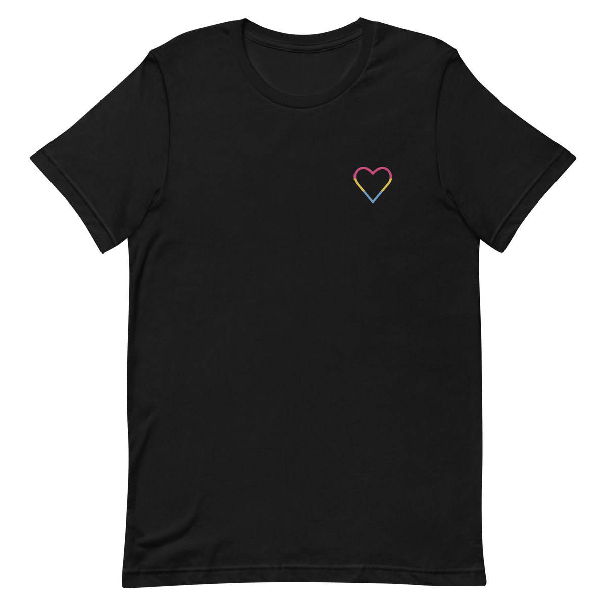 Pansexual Heart T-Shirt: Embroidered Pride Tee