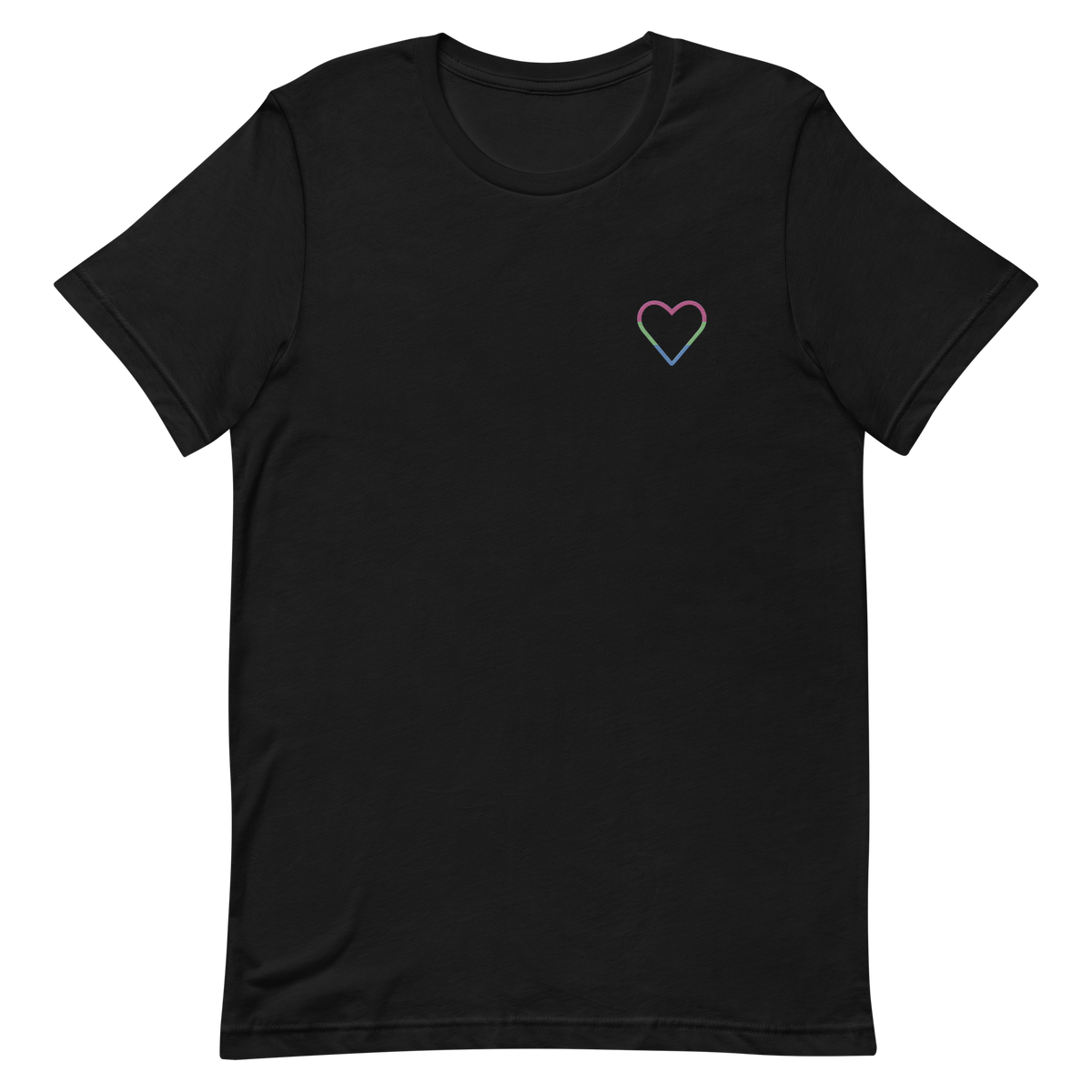 Polysexual Heart T-Shirt: Embroidered Pride Tee