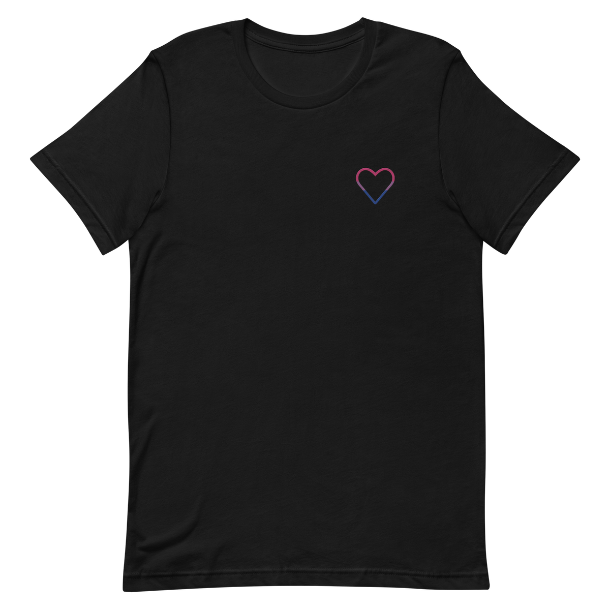 Bisexual Heart T-Shirt: Embroidered Pride Tee