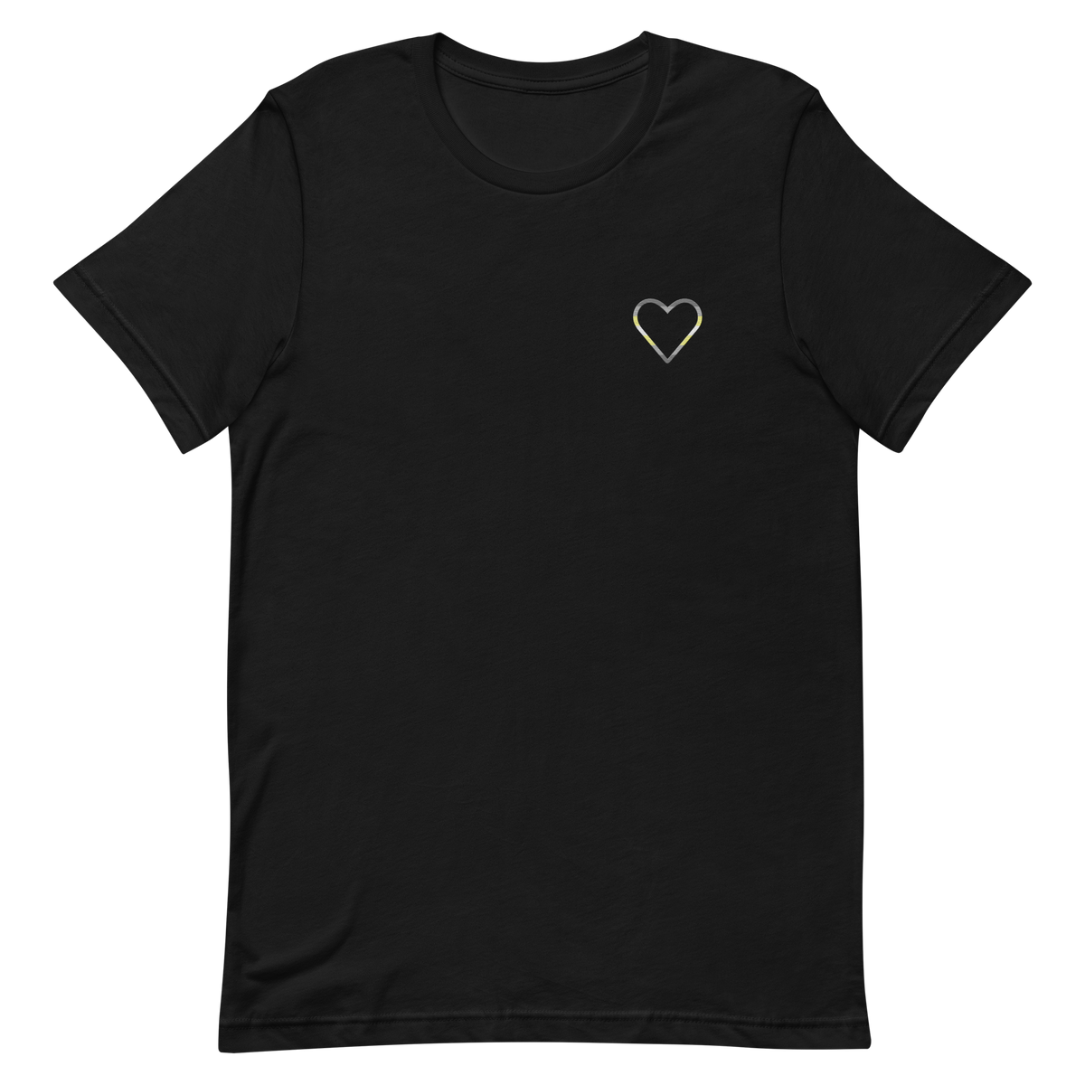 Demigender Heart T-Shirt: Embroidered Pride Tee