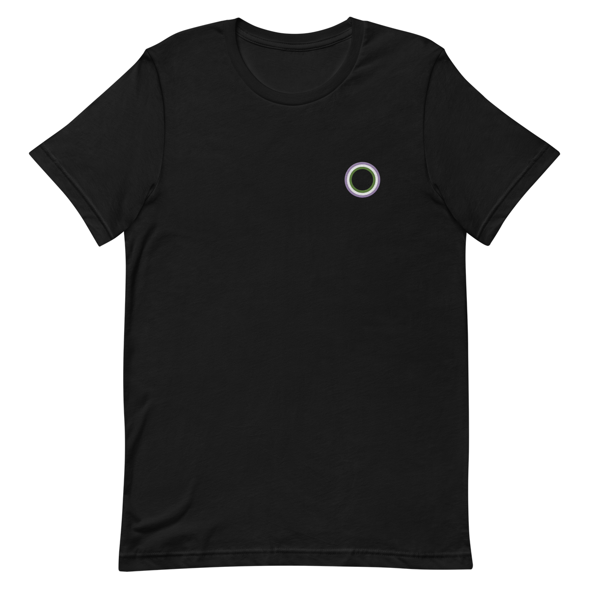Embroidered Tee: Genderqueer Pride Ring Emblem Design
