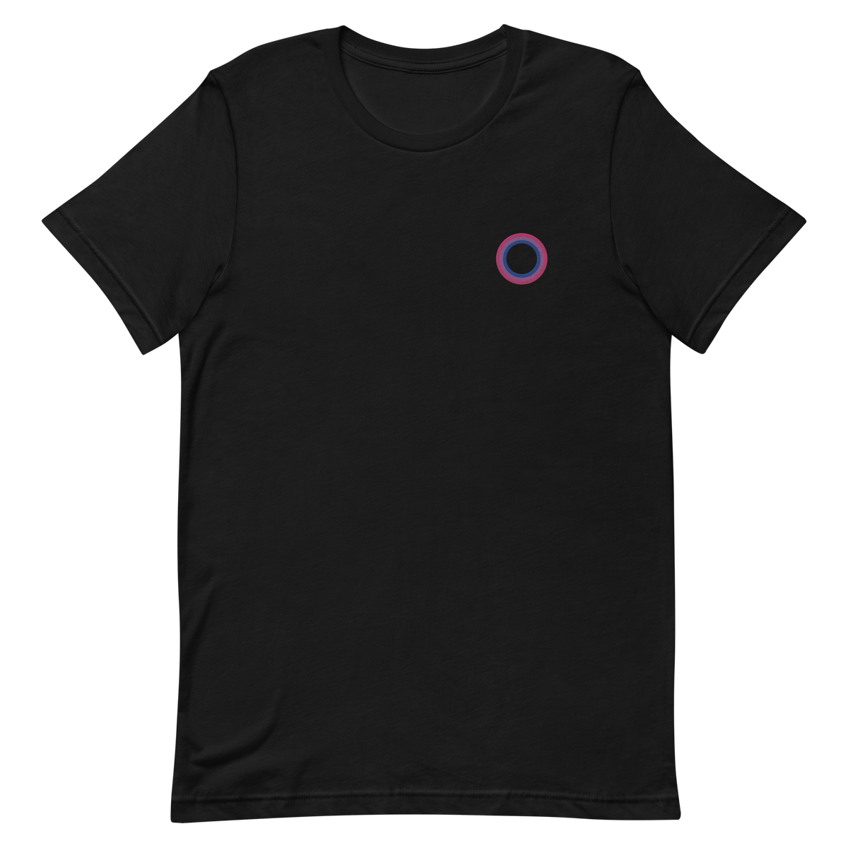 Embroidered Tee: Bisexual Pride Ring Emblem Design