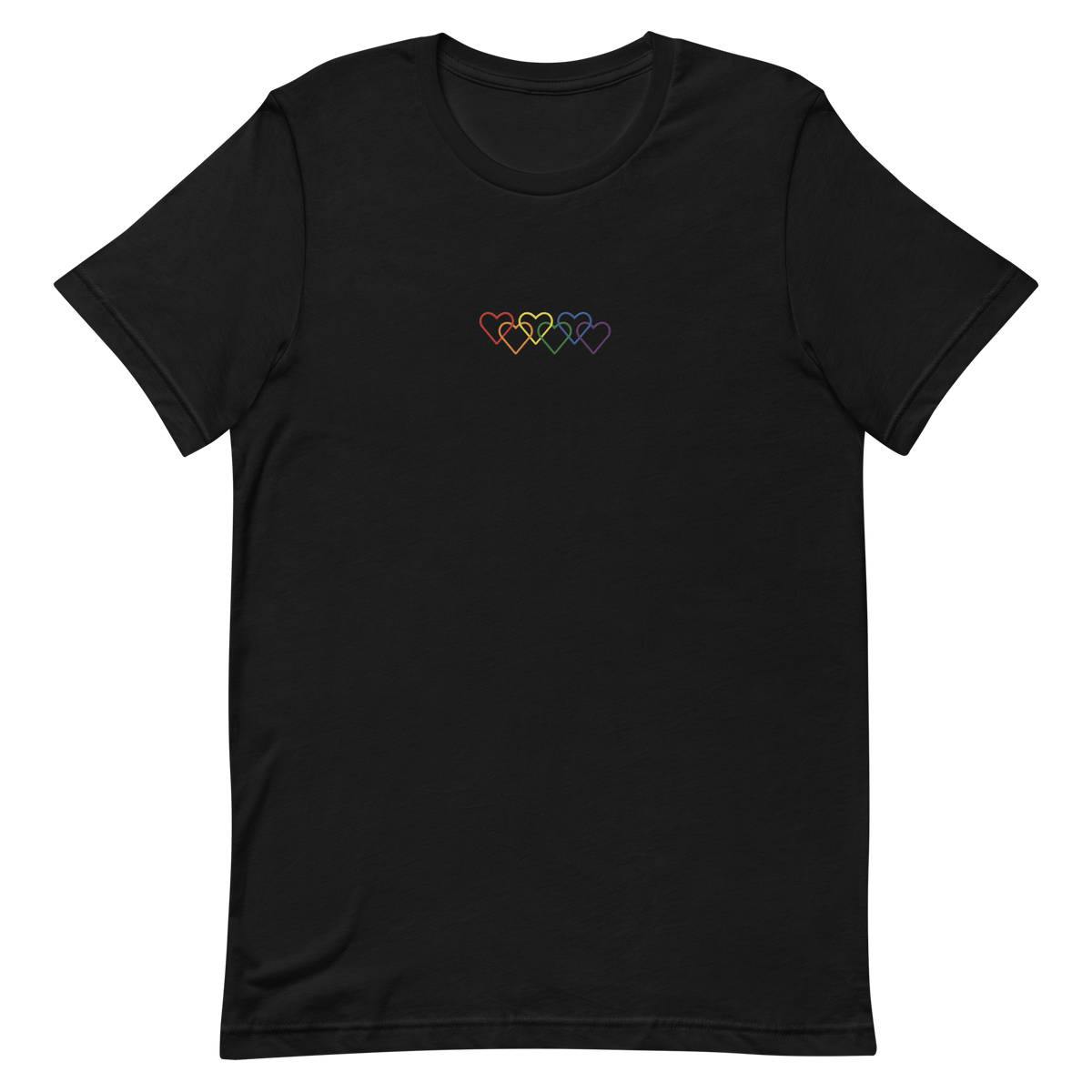 Pride Tee: Interlaced Heart Outlines Embroidered T-Shirt