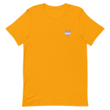 Bigender Flag Embroidered Heart T-Shirt: Celebratory LGBTQ+ Pride Design
