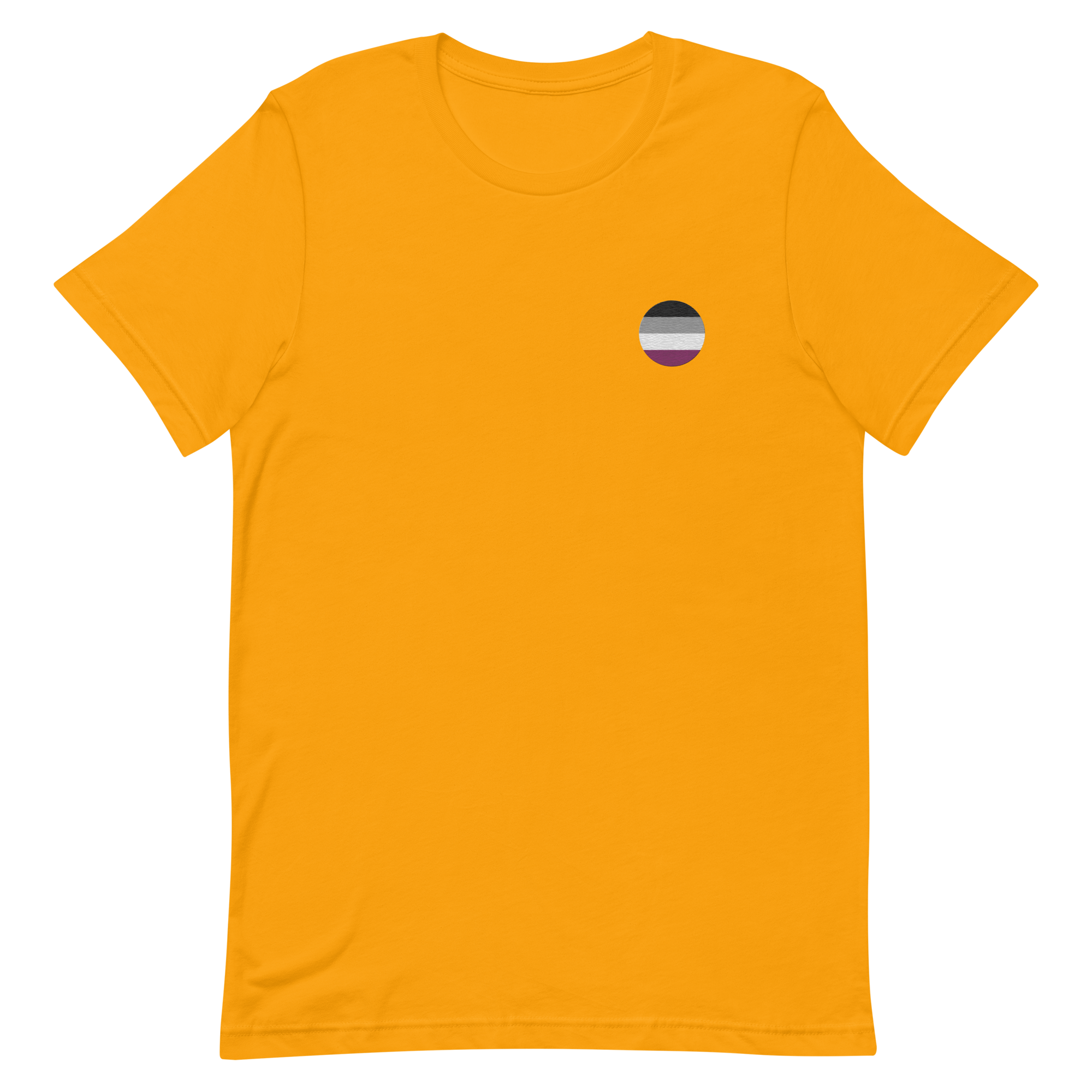 Asexual Flag Embroidered Circle Tee: Celebratory LGBTQ+ Pride Design
