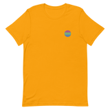 Polysexual Flag Embroidered Circle Tee: Celebratory LGBTQ+ Pride Design