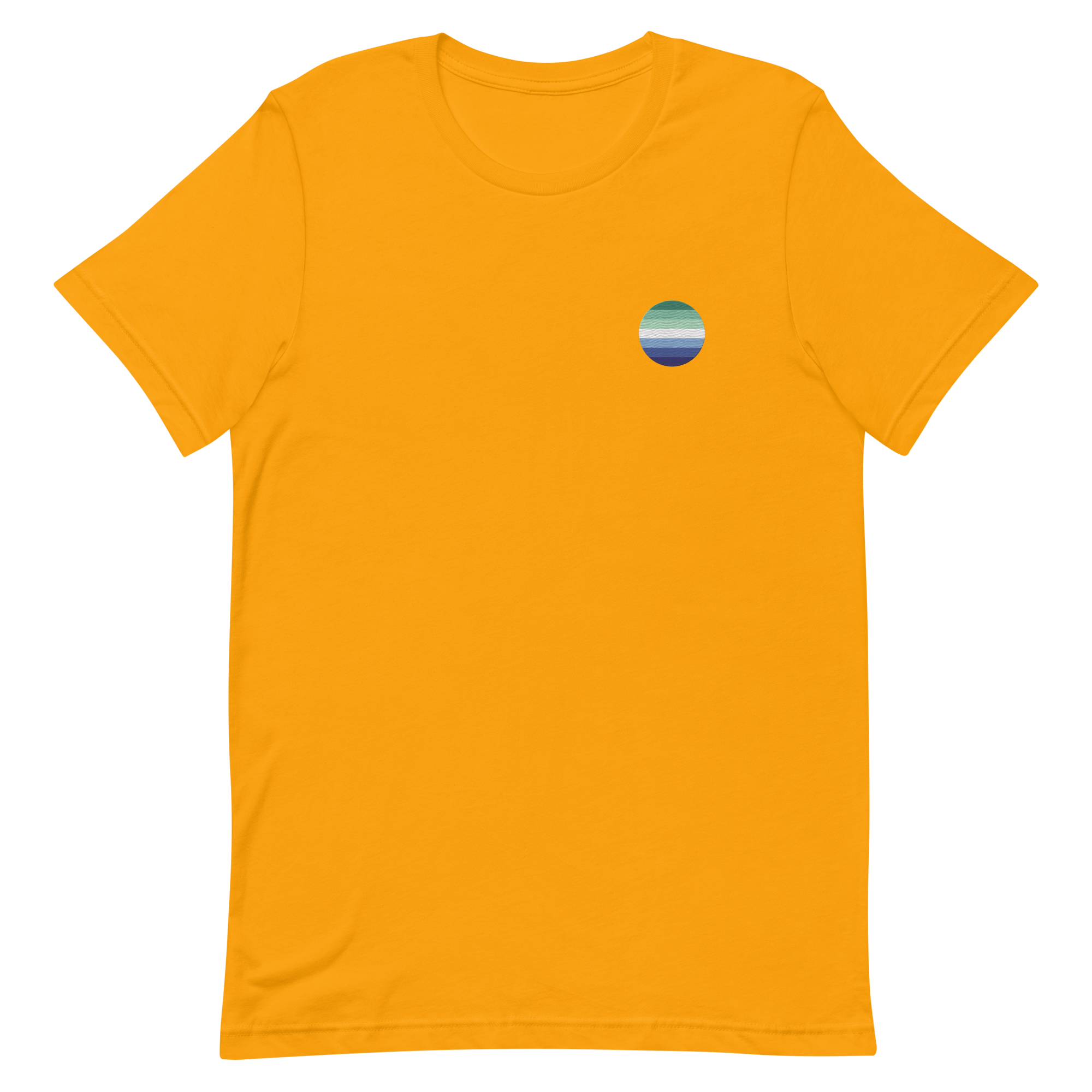 Gay Pride Flag Embroidered Circle Tee: Celebratory LGBTQ+ Pride Design
