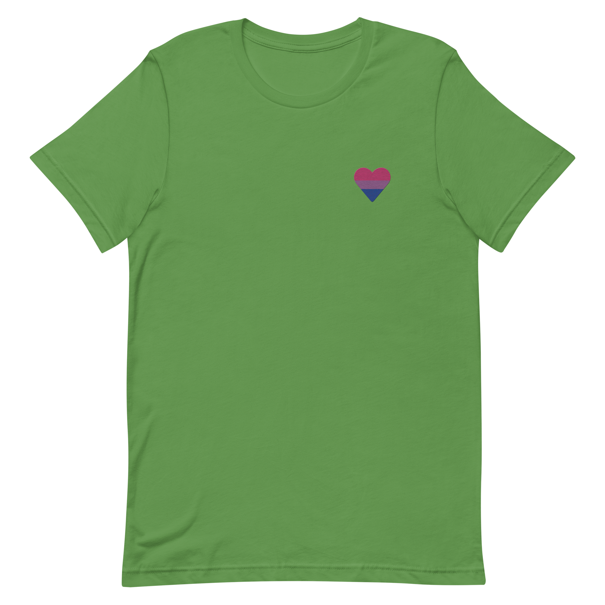 Bisexual Flag Embroidered Heart T-Shirt: Celebratory LGBTQ+ Pride Design