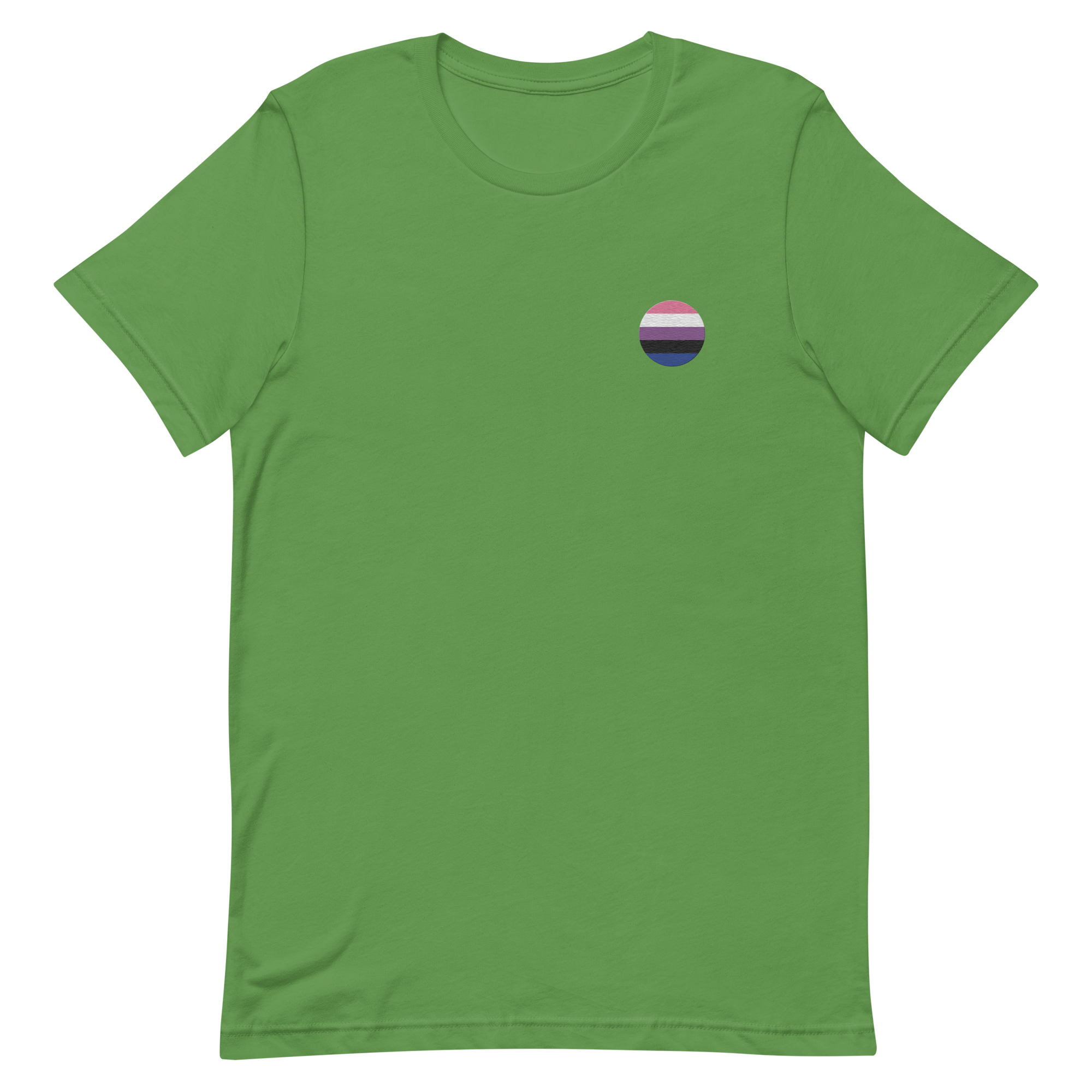 Genderfluid Flag Embroidered Circle Tee: Celebratory LGBTQ+ Pride Design