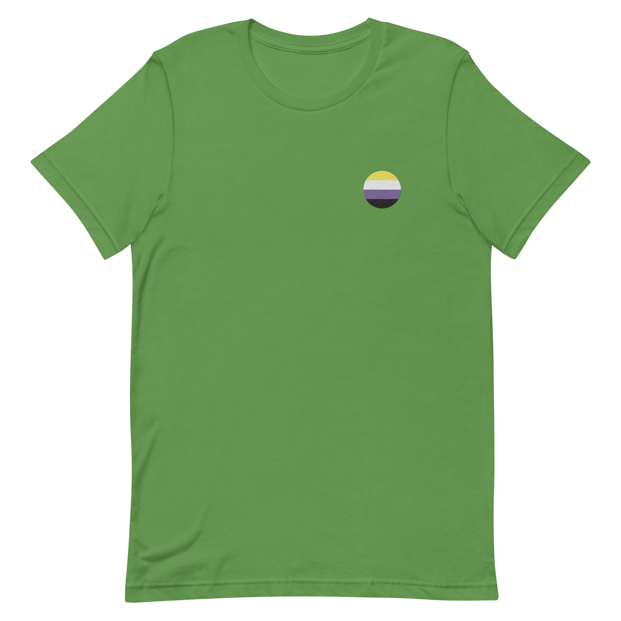 Nonbinary Flag Embroidered Circle Tee: Celebratory LGBTQ+ Pride Design