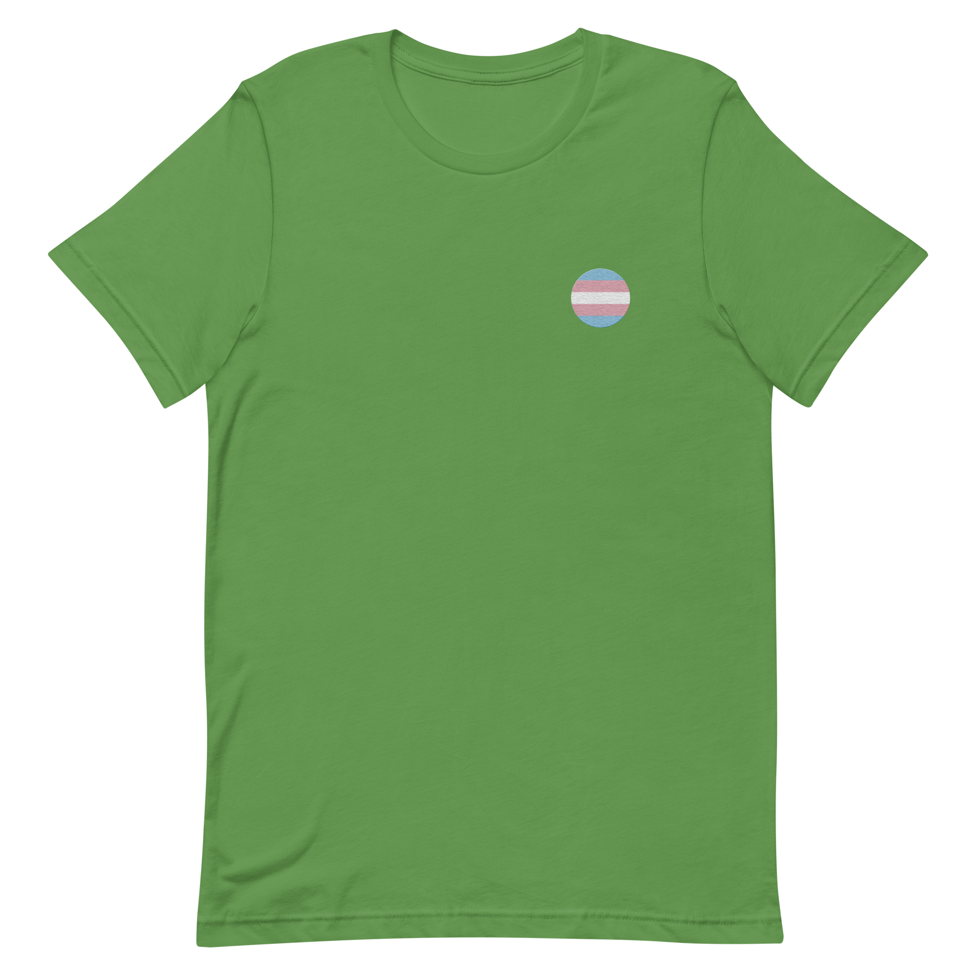 Transgender Flag Embroidered Circle Tee: Celebratory LGBTQ+ Pride Design