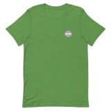 Transgender Flag Embroidered Circle Tee: Celebratory LGBTQ+ Pride Design