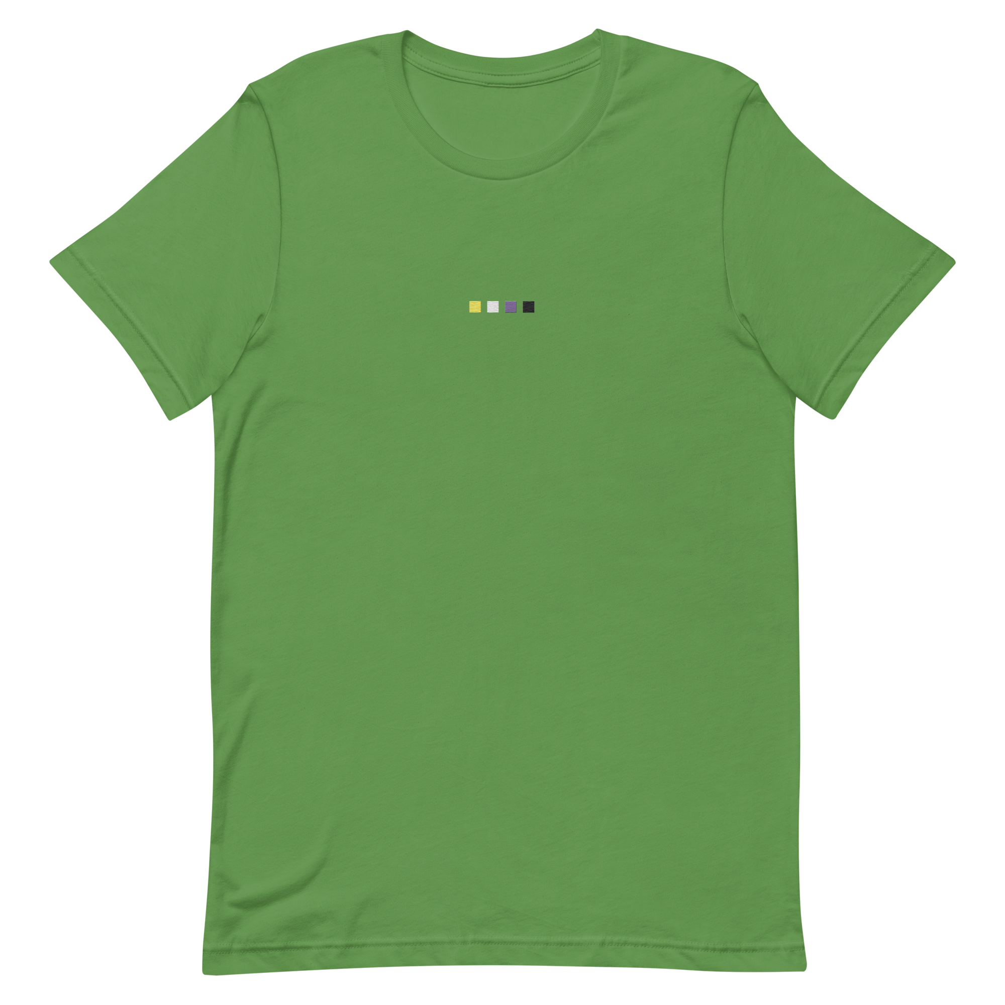 Embroidered Nonbinary T-Shirt: Pride Flag Horizontal Square Design