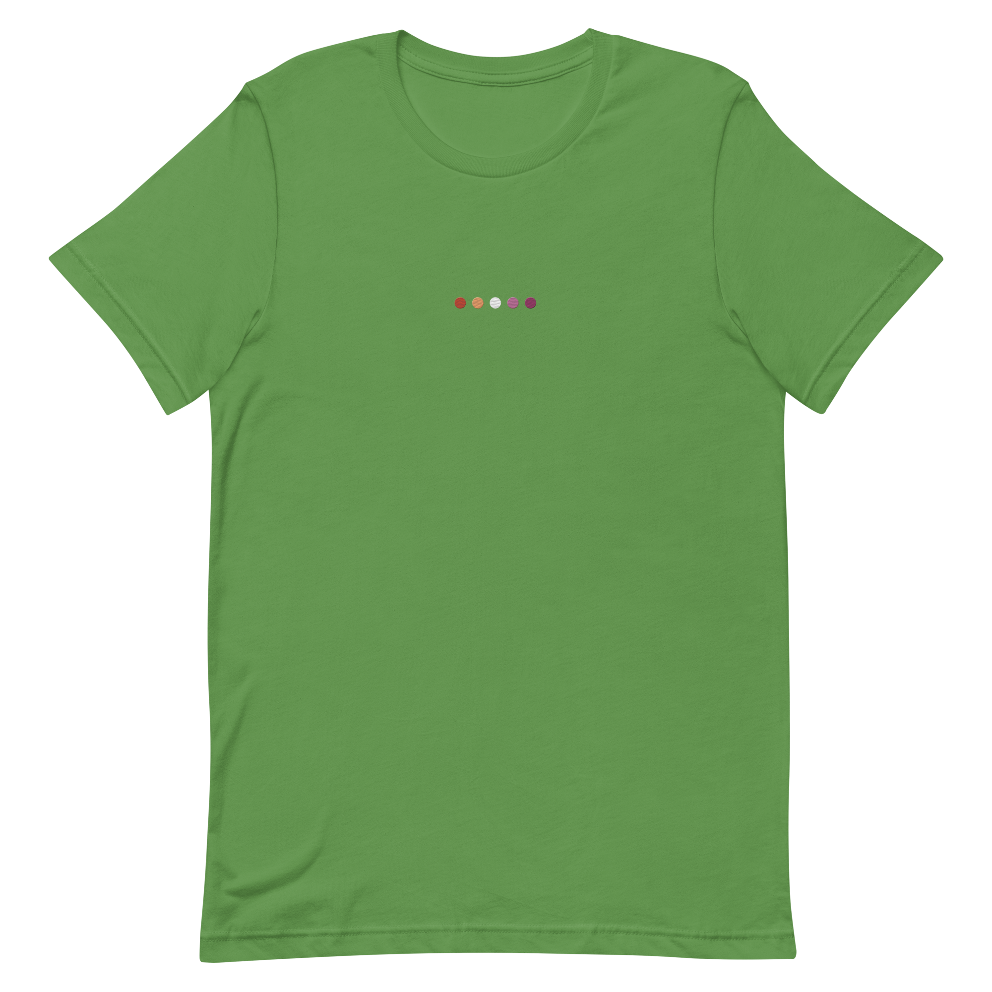 Embroidered Lesbian T-Shirt: Pride Flag Horizontal Circle Design