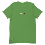 Embroidered Nonbinary T-Shirt: Pride Flag Horizontal Heart Design
