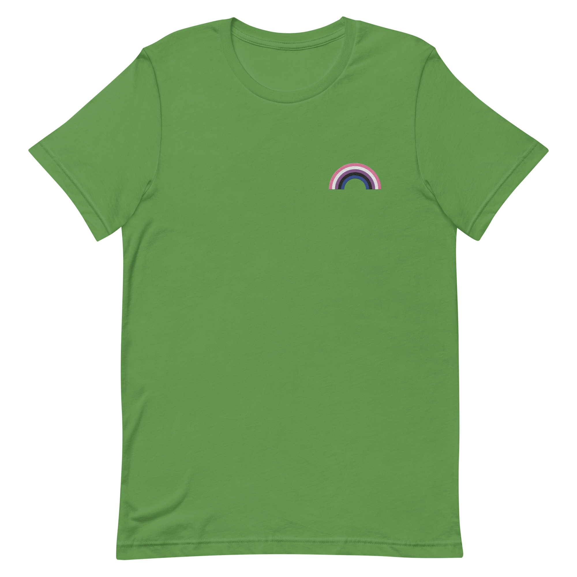 Embroidered Genderfluid Rainbow T-Shirt: Pride Flag LGBTQ+ Design