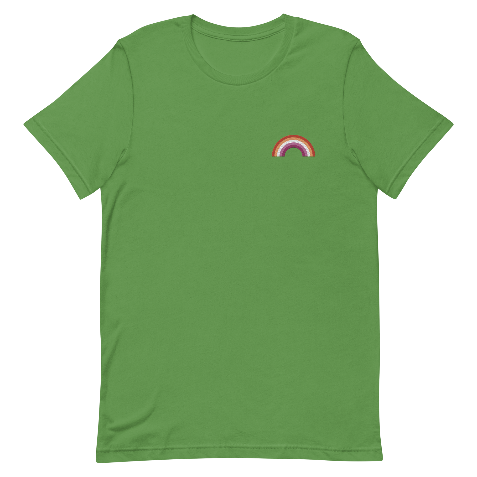 Embroidered Lesbian Rainbow T-Shirt: Pride Flag LGBTQ+ Design