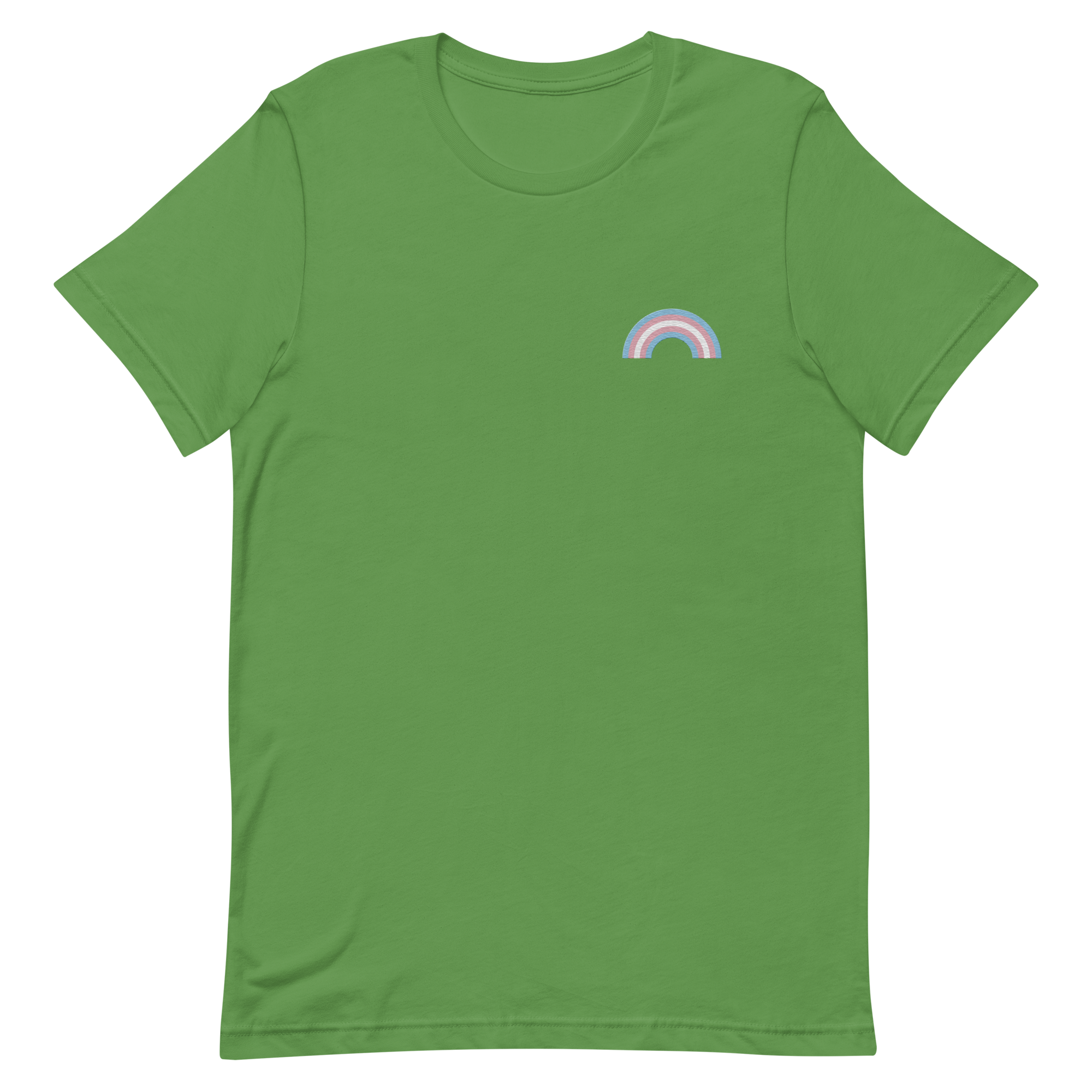 Embroidered Transgender Rainbow T-Shirt: Pride Flag LGBTQ+ Design