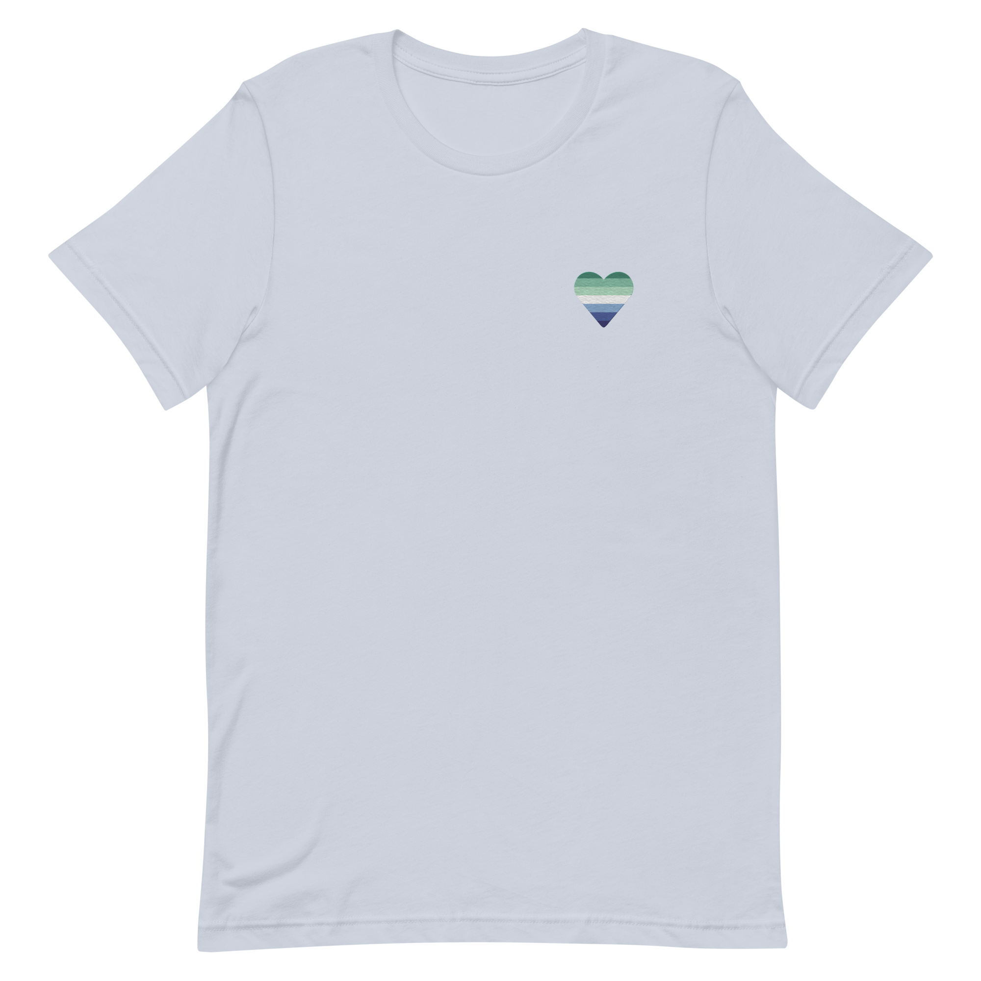 Gay Pride Flag Embroidered Heart T-Shirt: Celebratory LGBTQ+ Pride Design