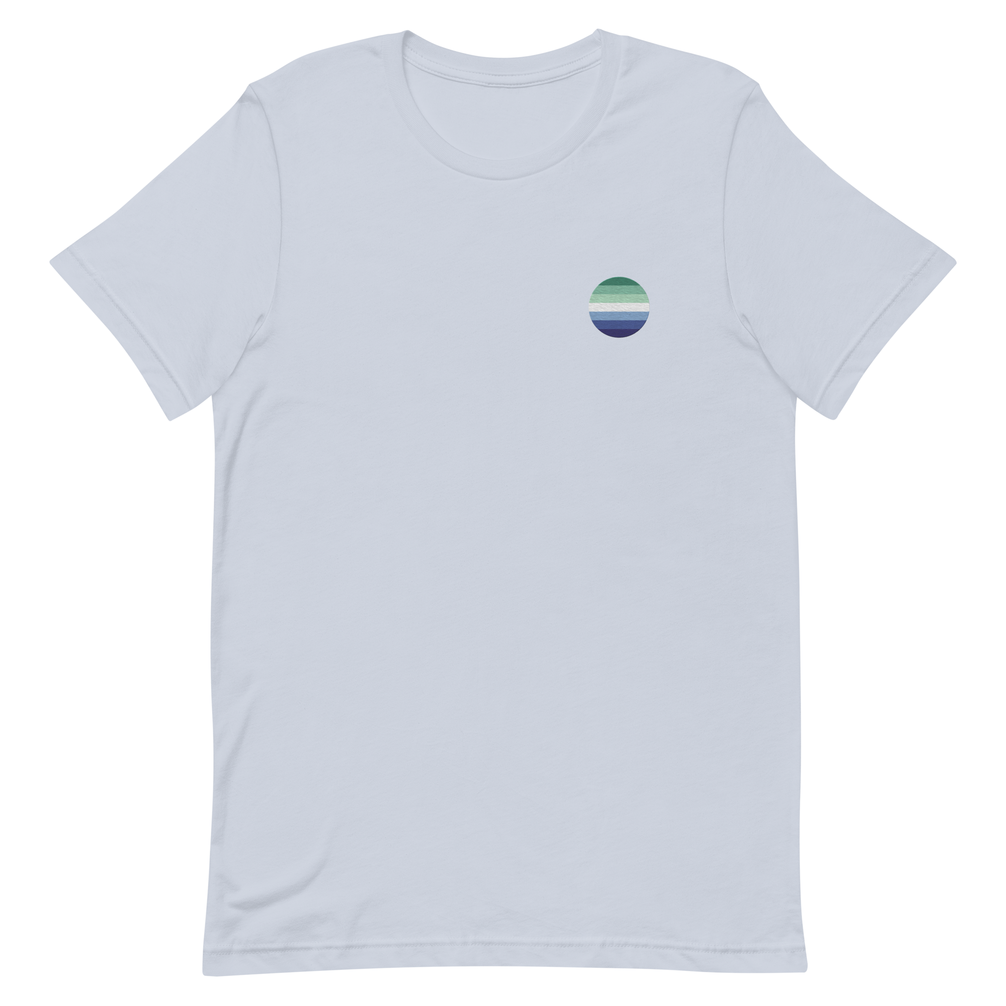 Gay Pride Flag Embroidered Circle Tee: Celebratory LGBTQ+ Pride Design