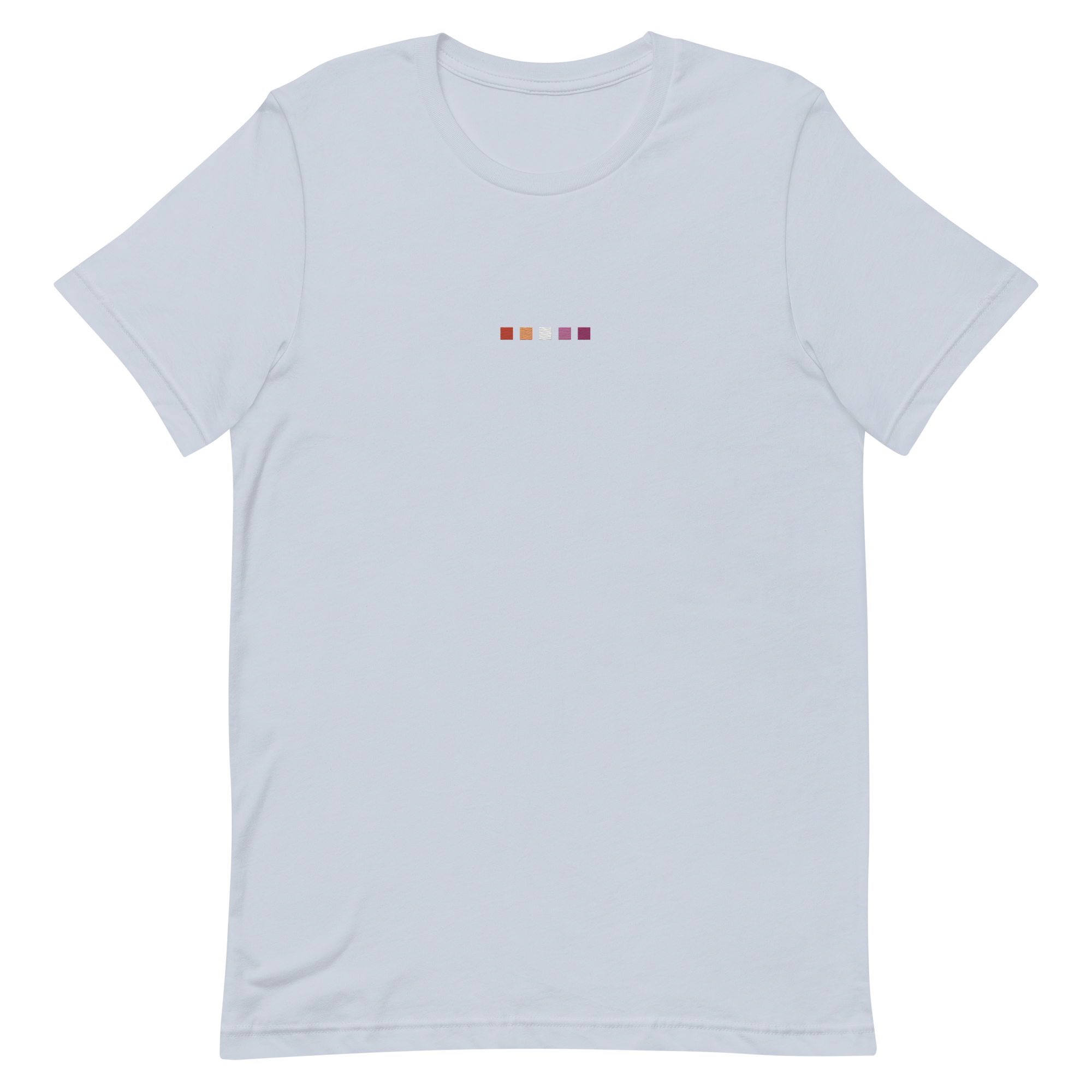 Embroidered Lesbian T-Shirt: Pride Flag Horizontal Square Design