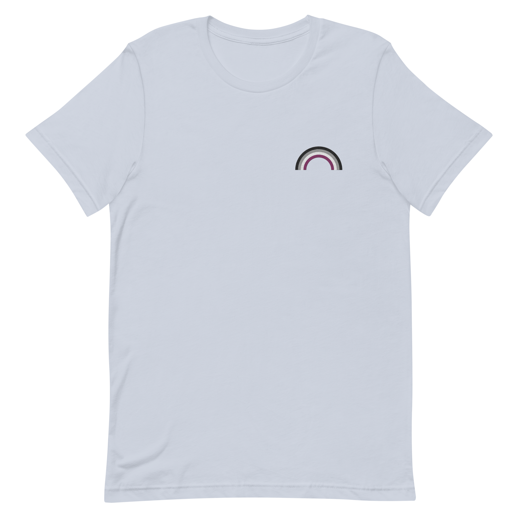 Embroidered Asexual Rainbow T-Shirt: Pride Flag LGBTQ+ Design