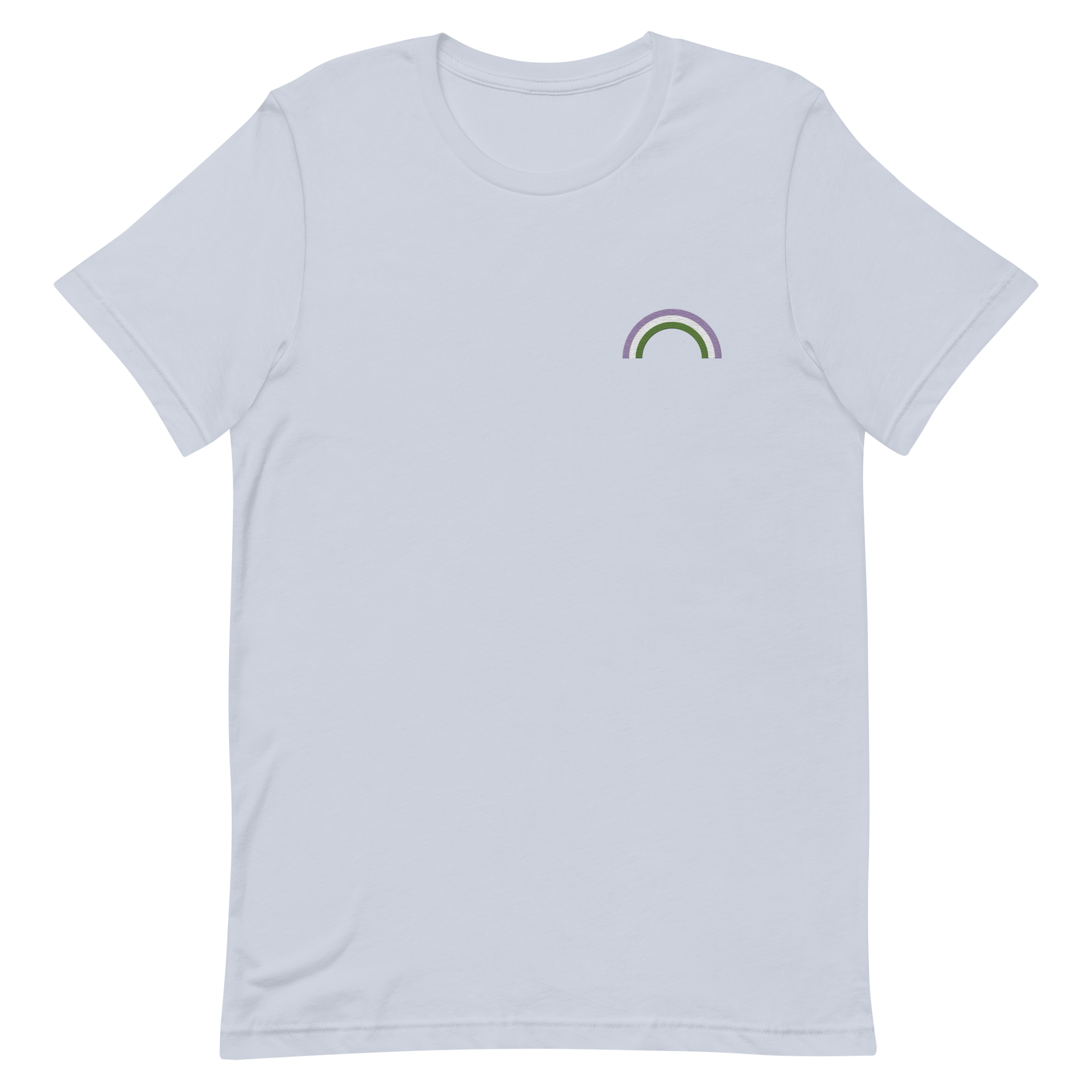 Embroidered Genderqueer Rainbow T-Shirt: Pride Flag LGBTQ+ Design