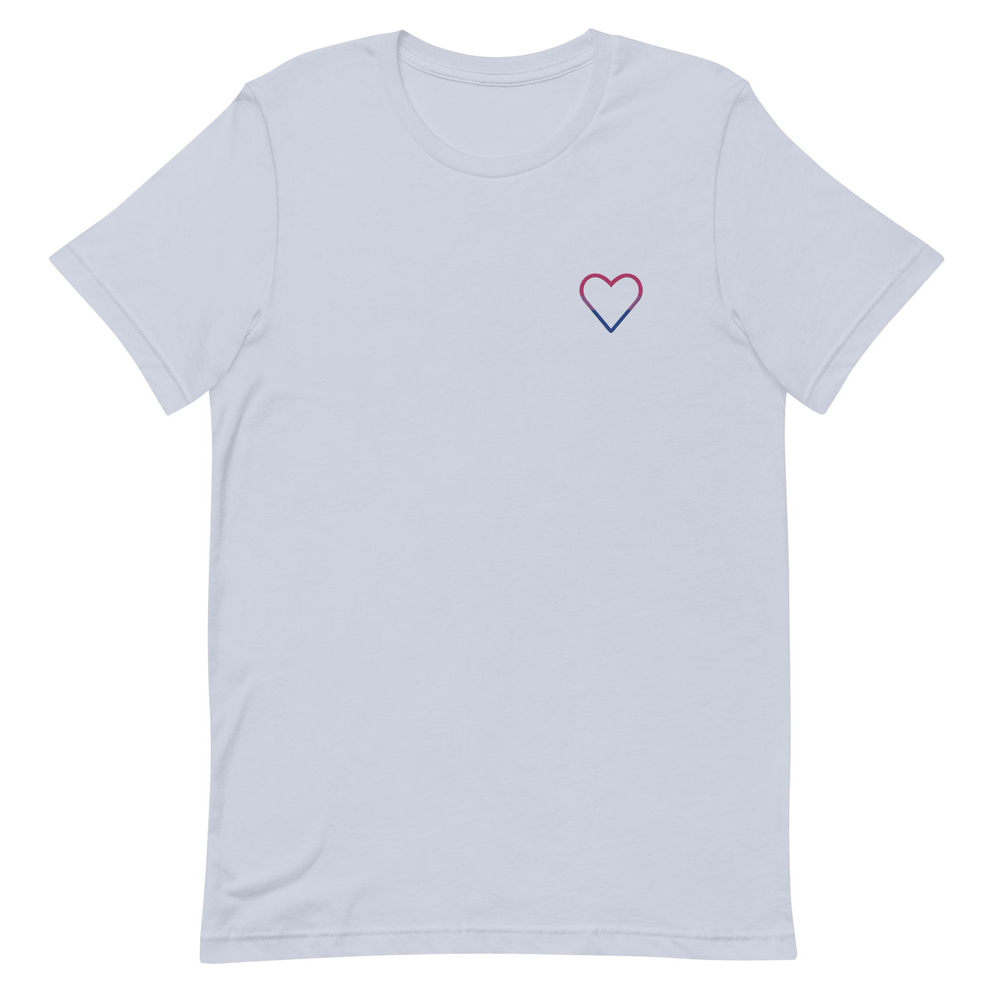 Bisexual Heart T-Shirt: Embroidered Pride Tee
