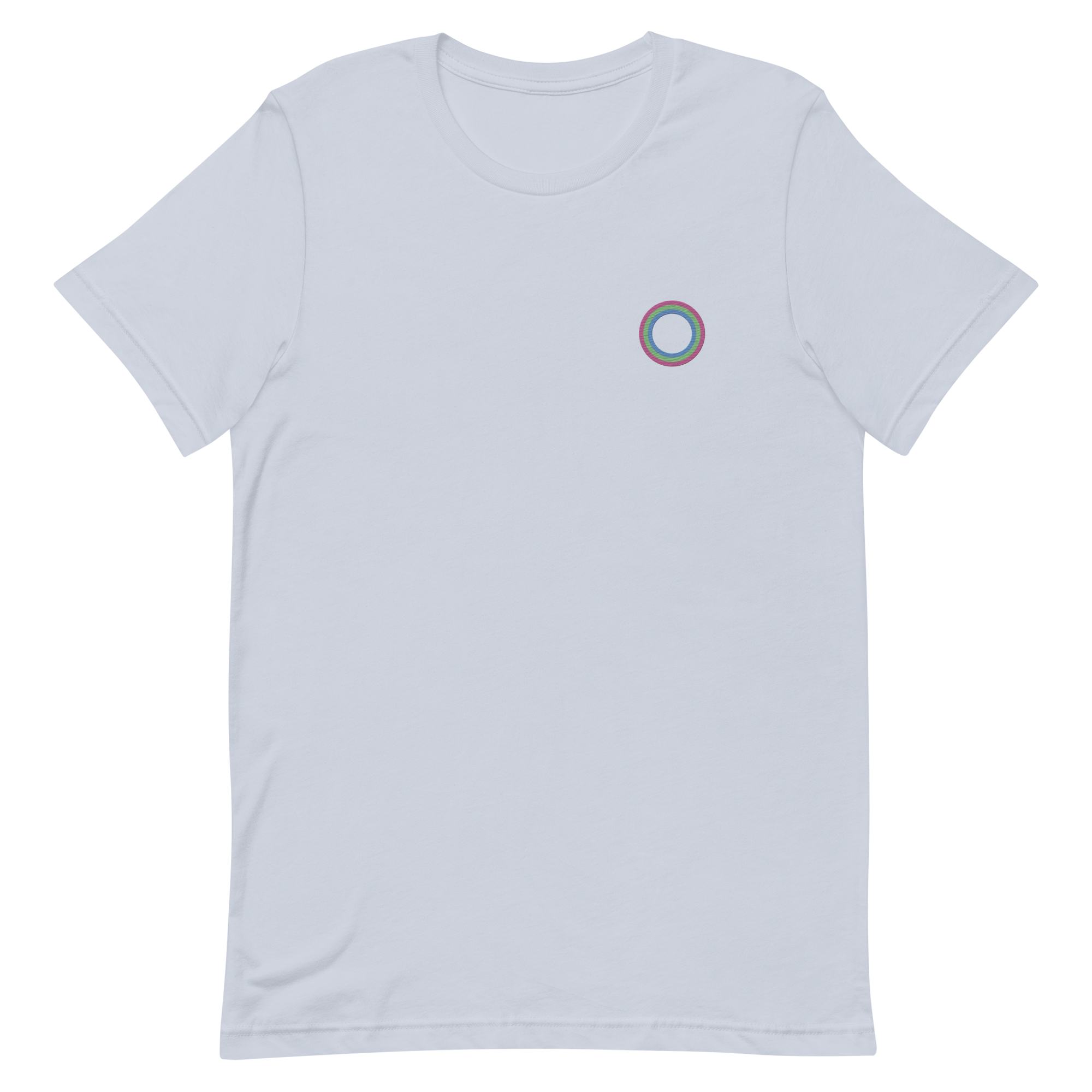 Embroidered Tee: Polysexual Pride Ring Emblem Design