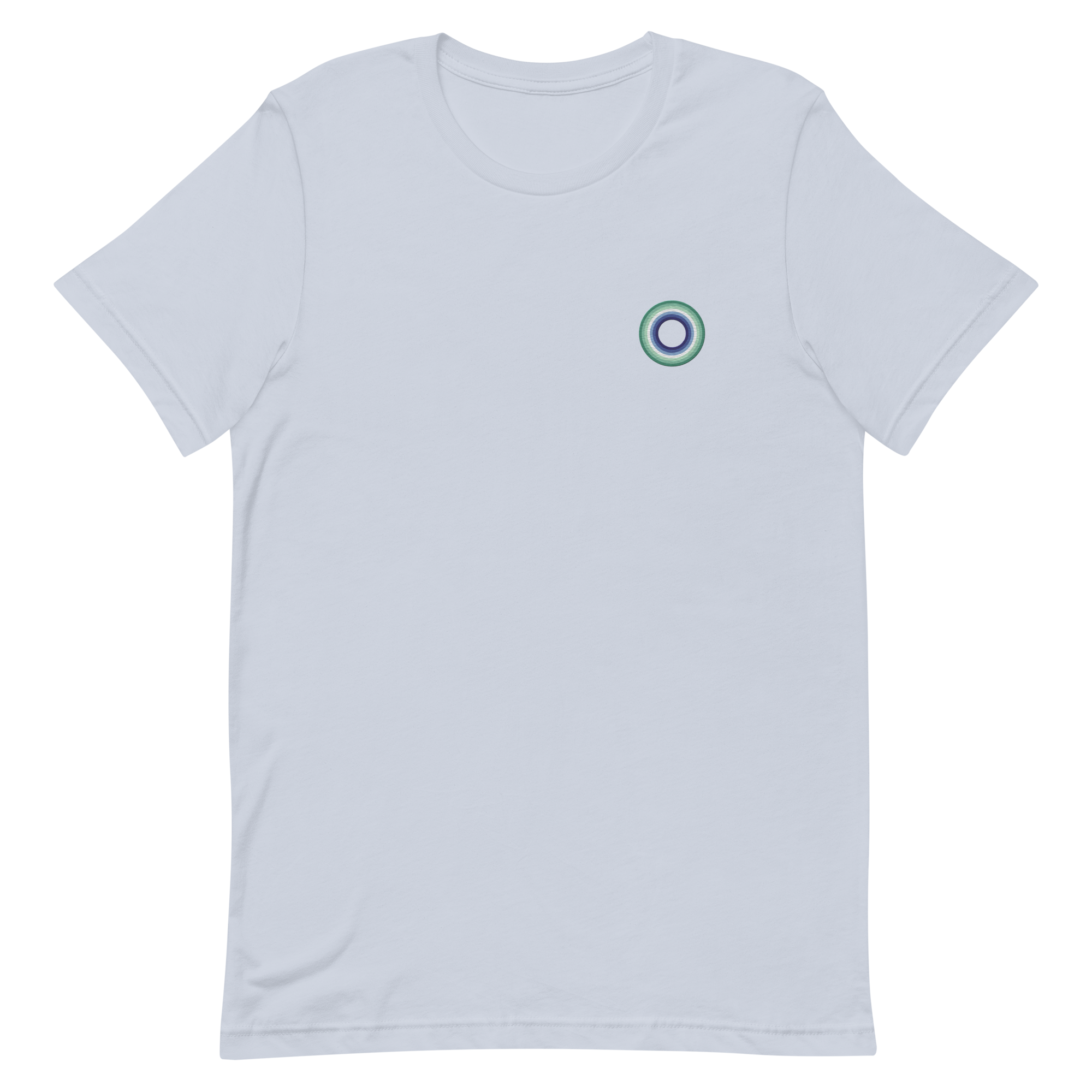 Embroidered Tee: Gay Pride Ring Emblem Design